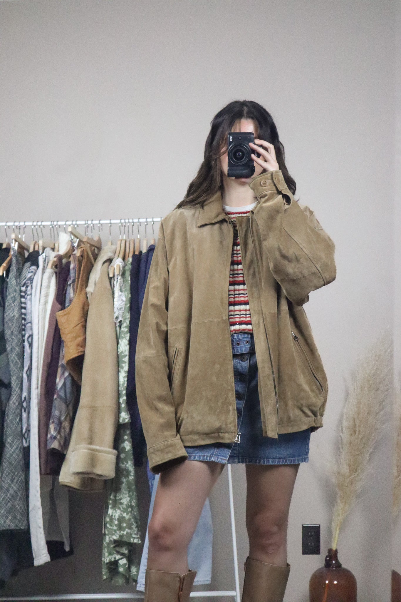 Vintage x Suede Bomber Jacket (XL)