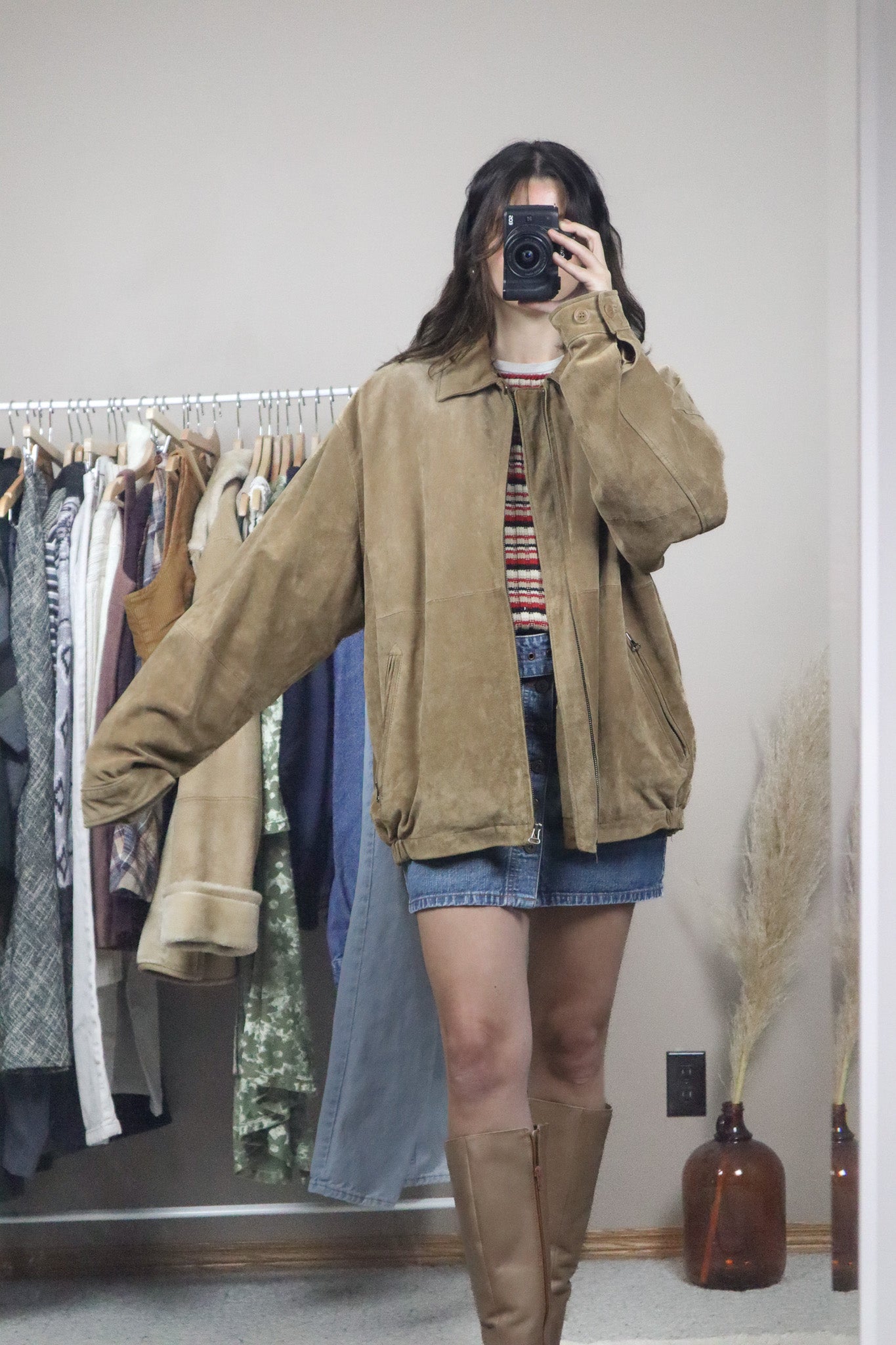 Vintage x Suede Bomber Jacket (XL)