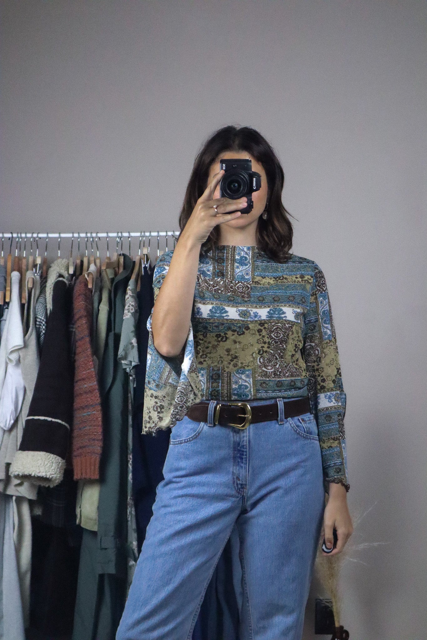 Made in USA x Vintage x Patterned Top (M)