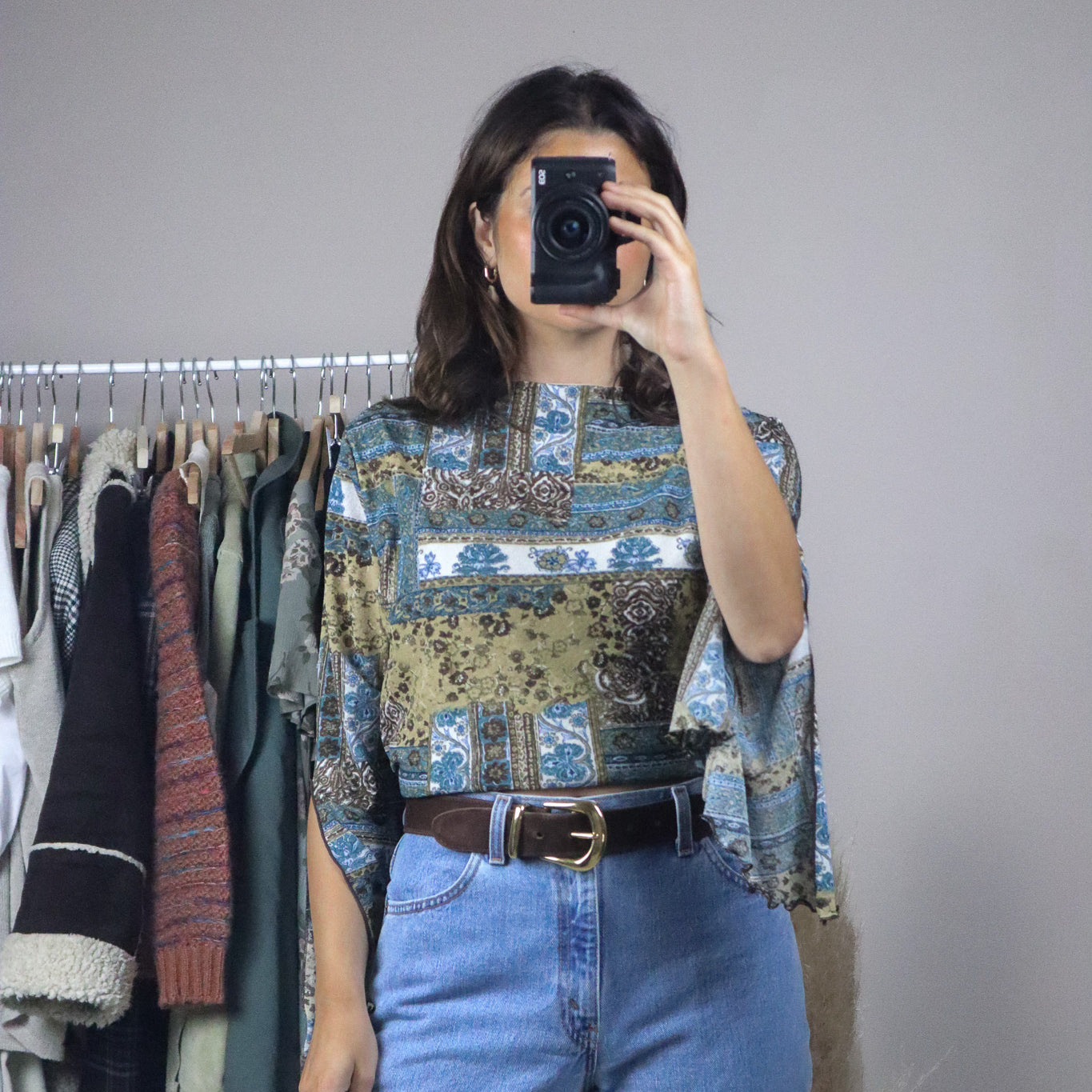 Made in USA x Vintage x Patterned Top (M)