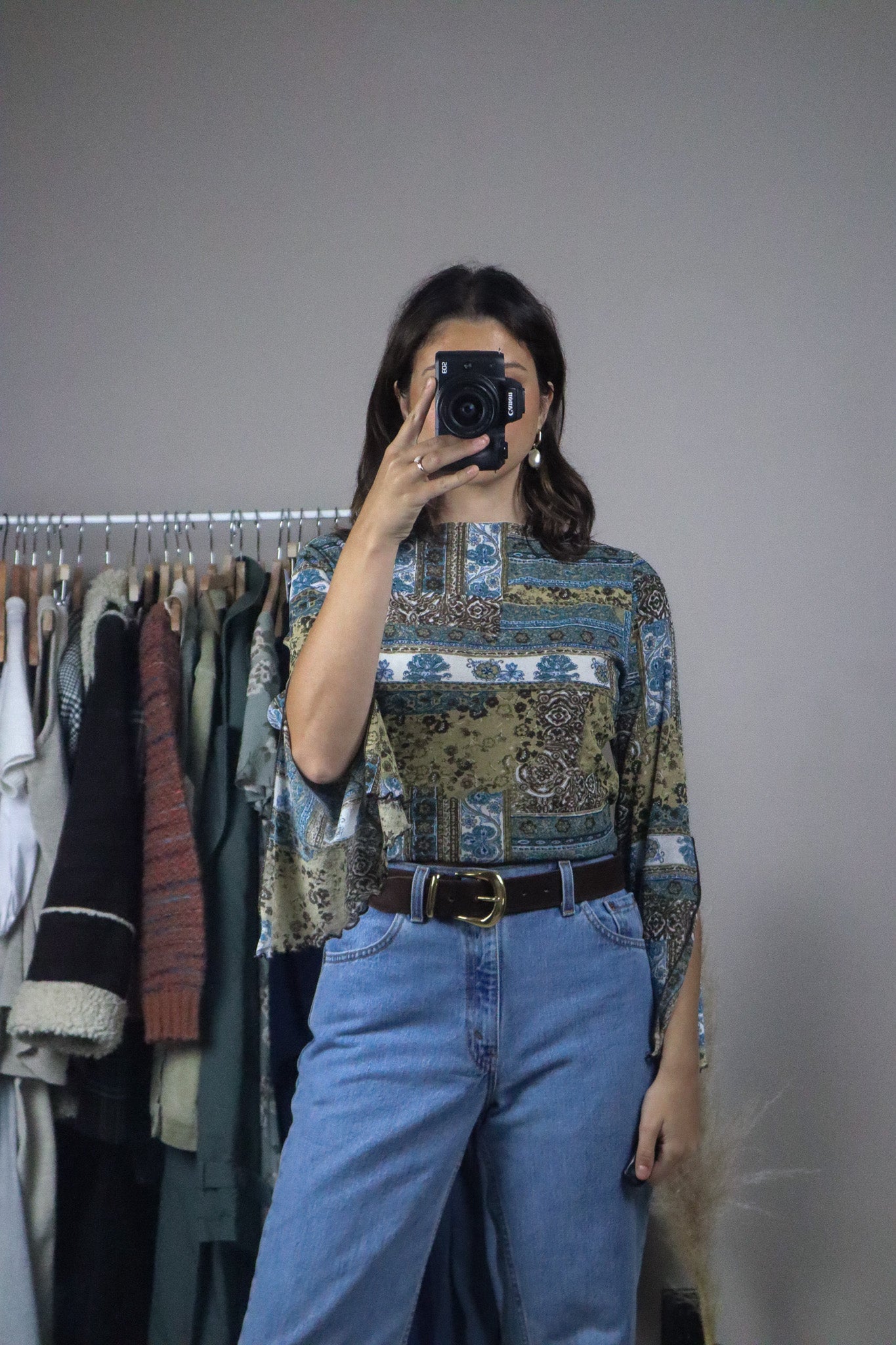 Made in USA x Vintage x Patterned Top (M)