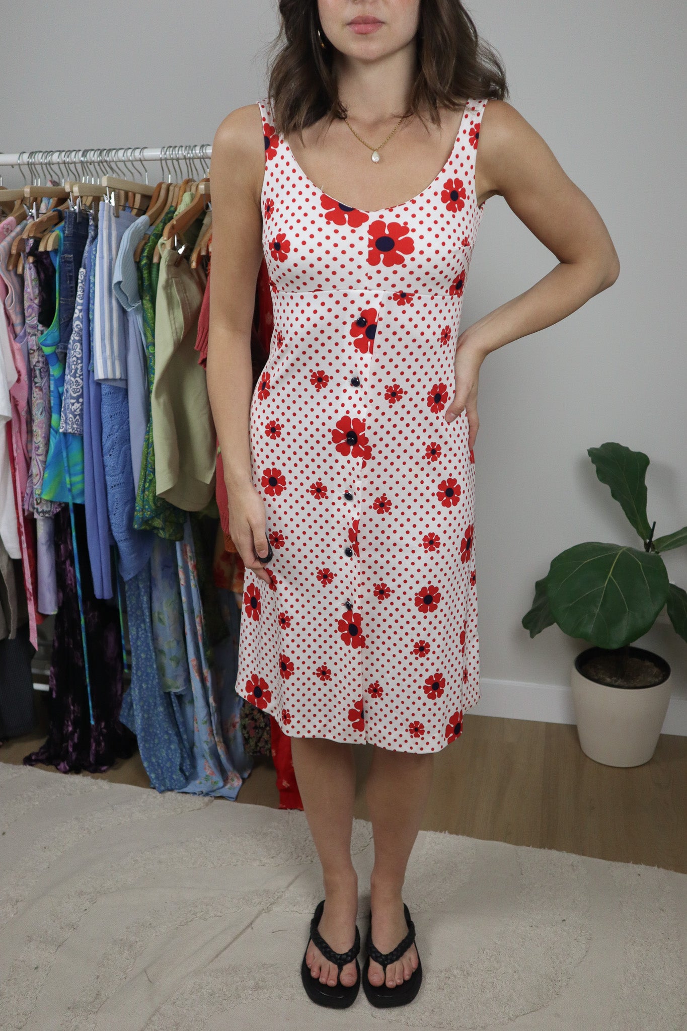 Vintage x 1970s Floral Midi Dress (4)