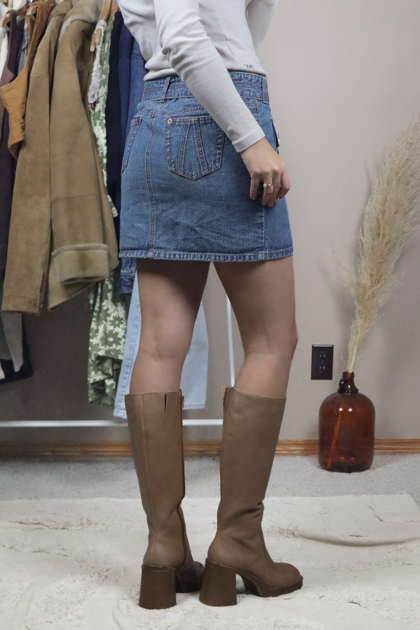 Vintage x Belted Button Mini Skirt (6/8)