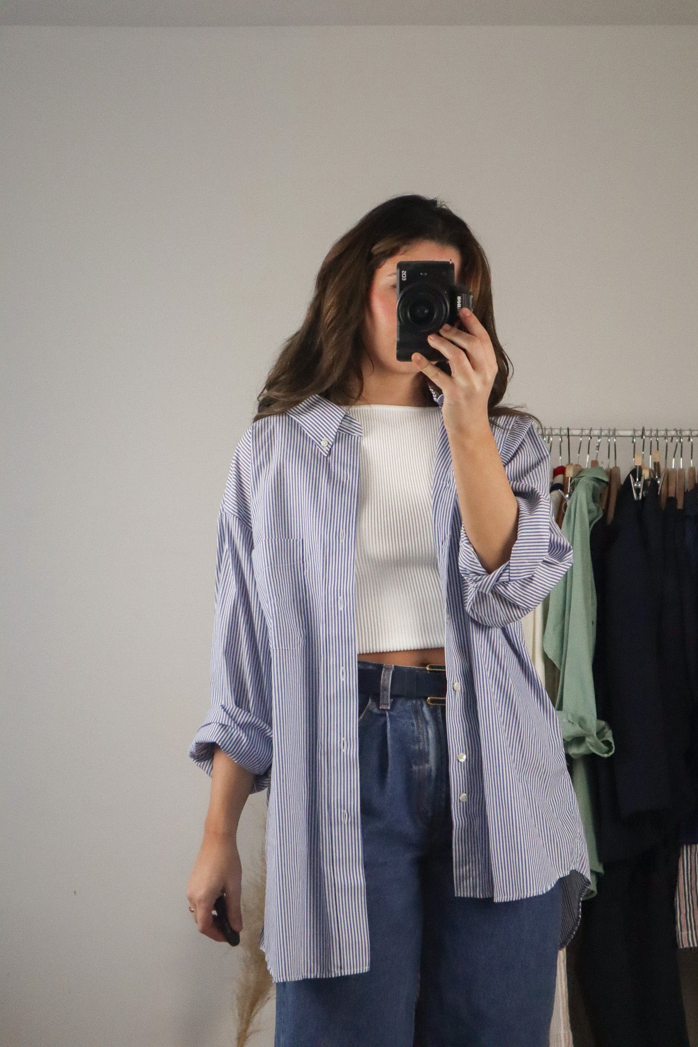 Made in Canada x Vintage x Striped Button Down (L)