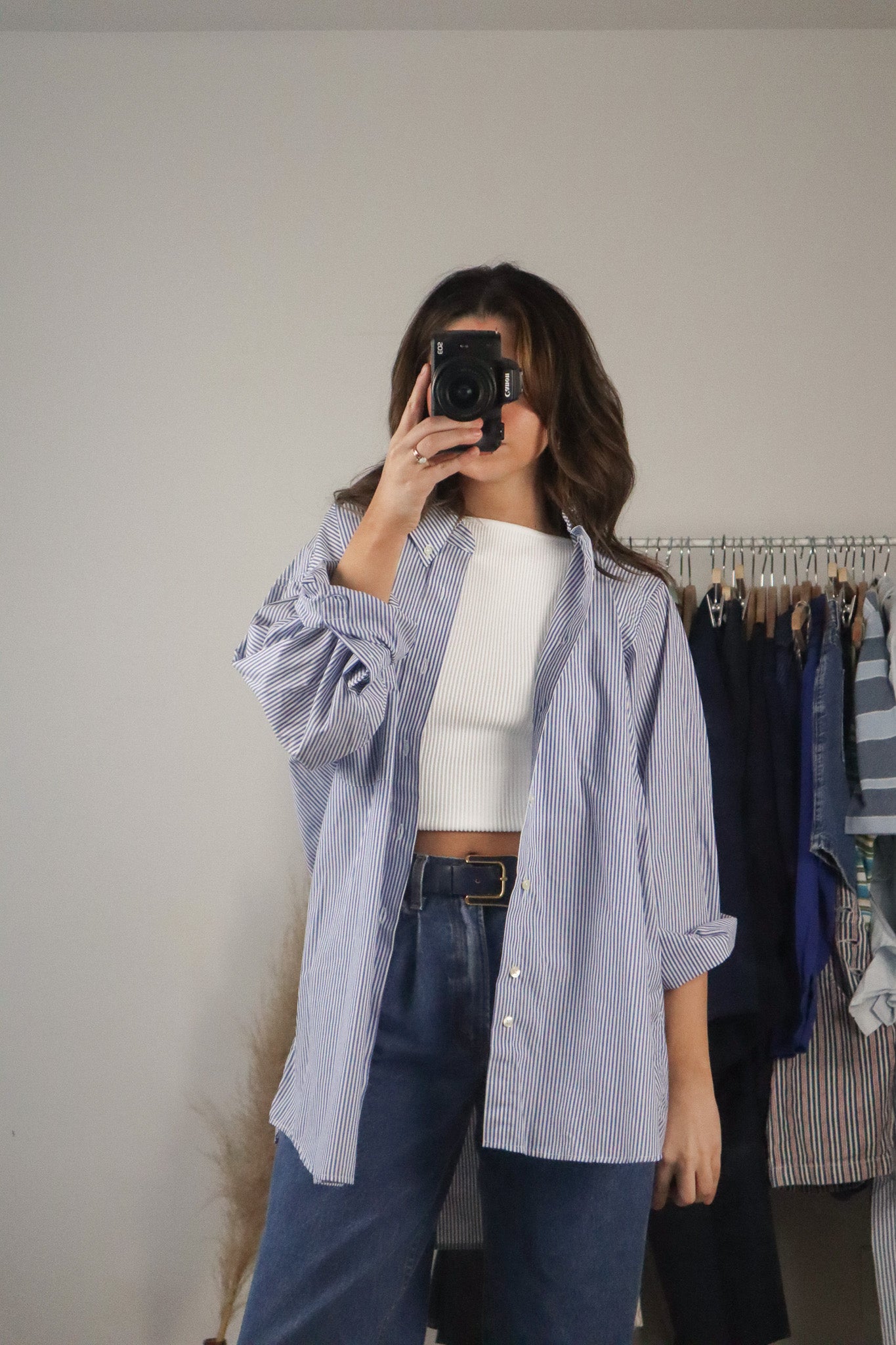 Made in Canada x Vintage x Striped Button Down (L)