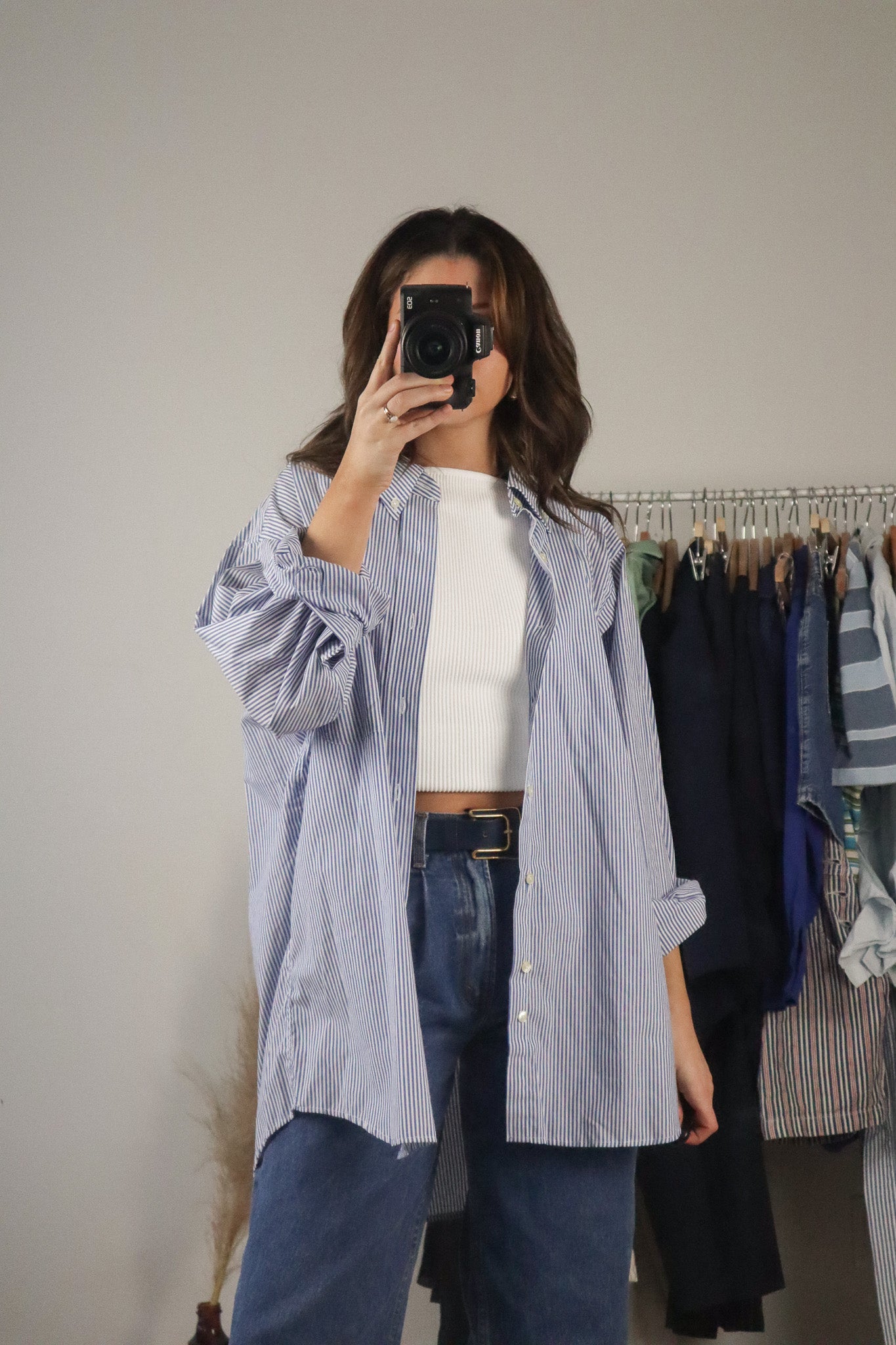 Made in Canada x Vintage x Striped Button Down (L)