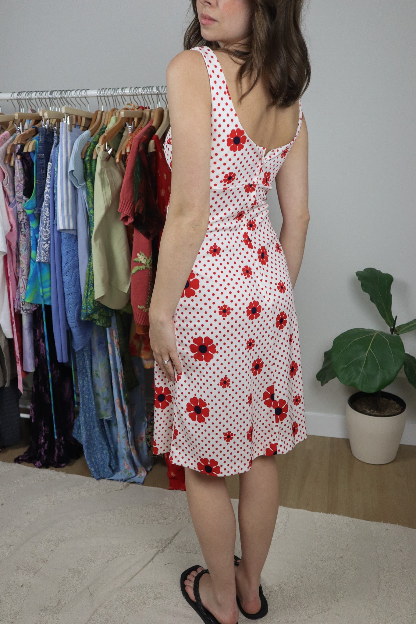 Vintage x 1970s Floral Midi Dress (4)