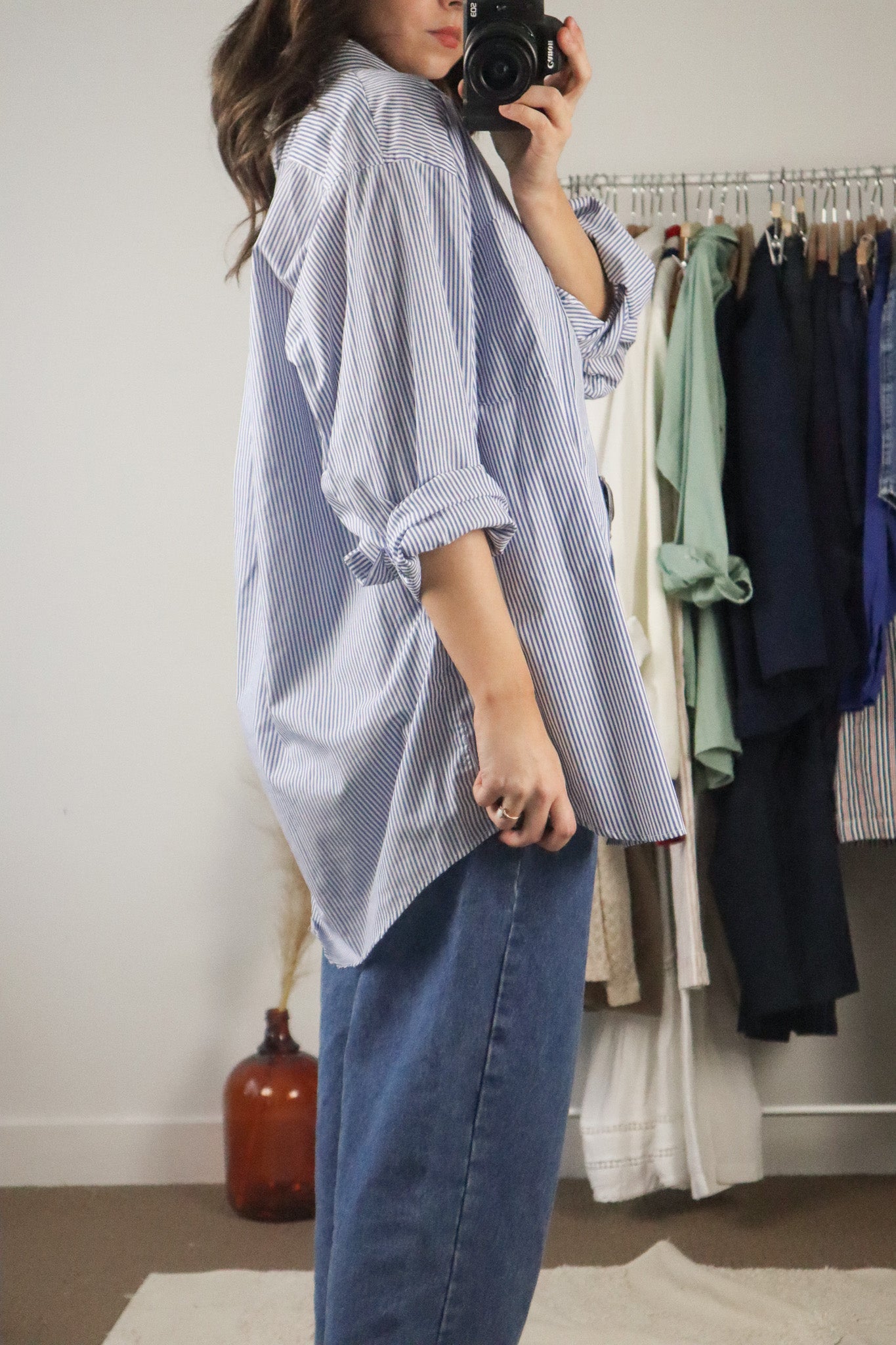 Made in Canada x Vintage x Striped Button Down (L)