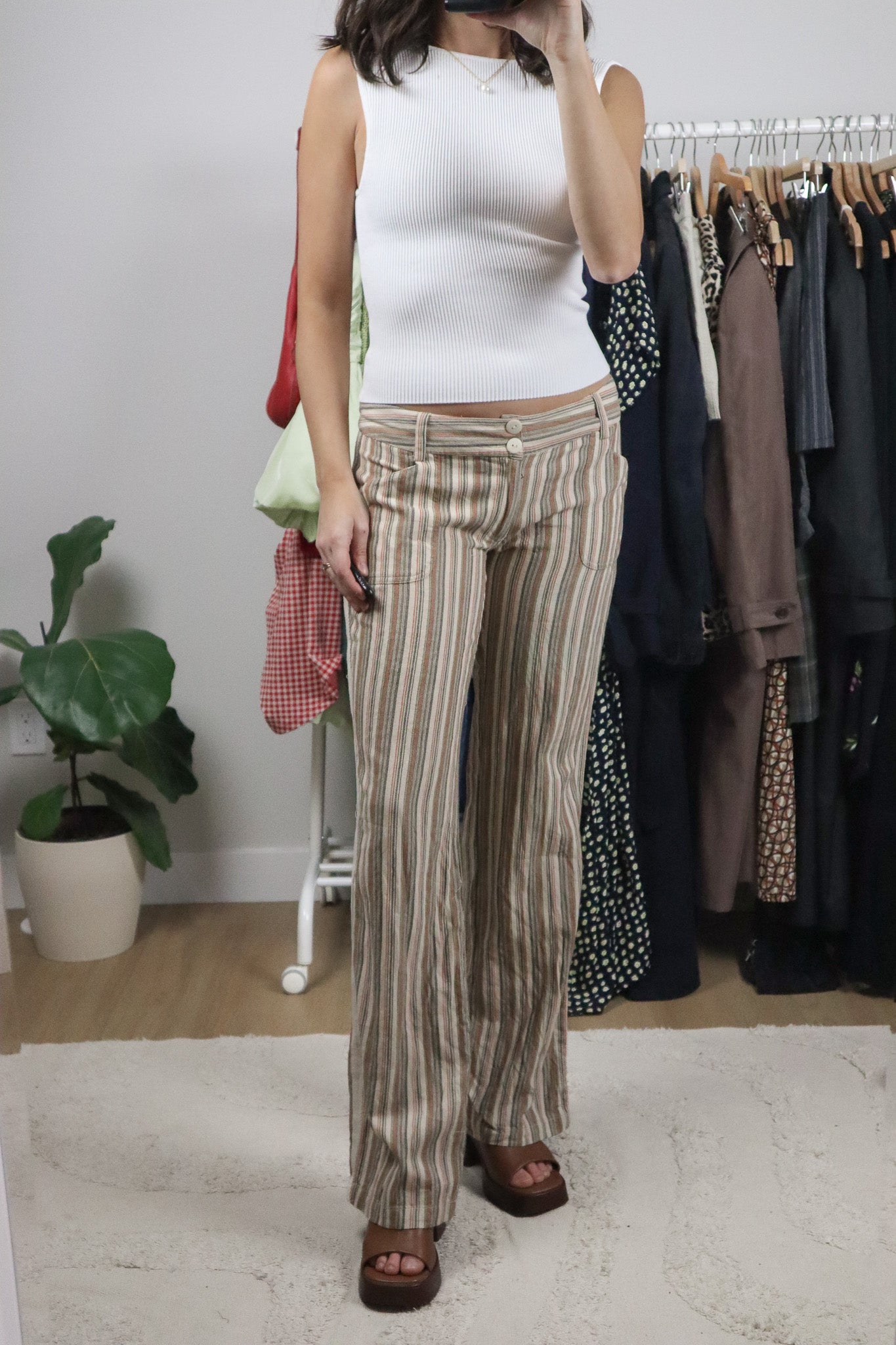 Vintage x Striped Low Rise Pants (10)