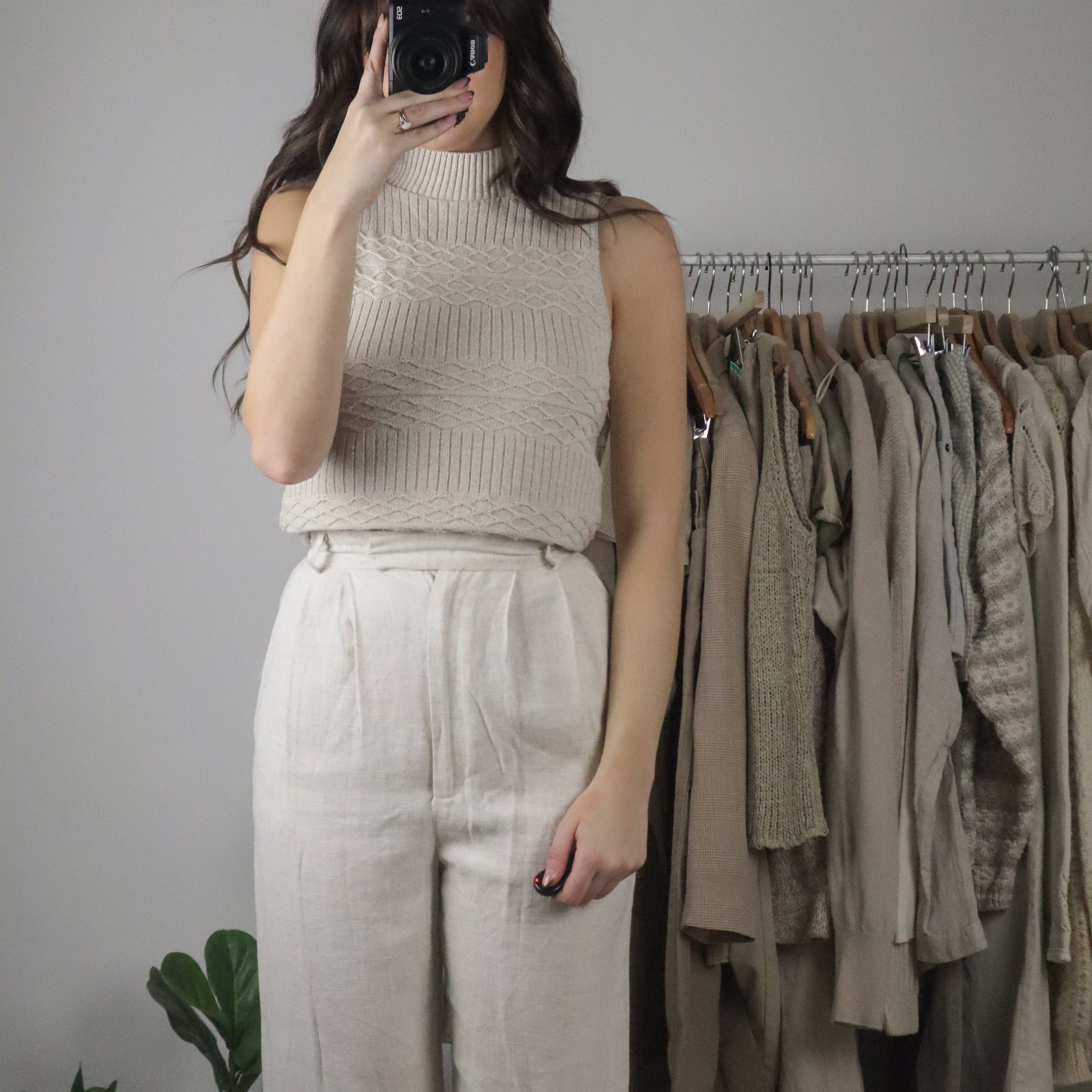 Vintage x Textured Mock Neck Tank (S)