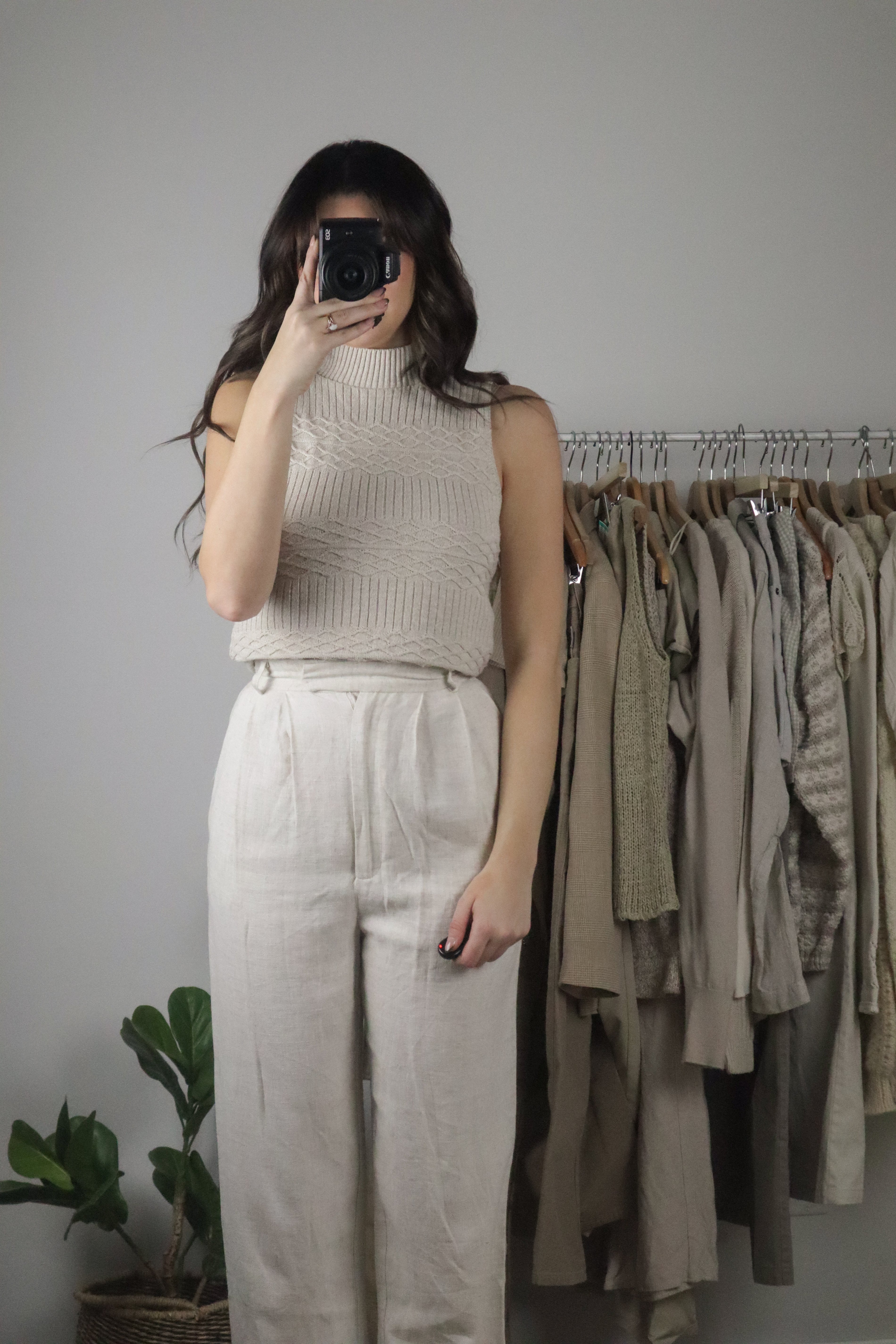 Vintage x Textured Mock Neck Tank (S)