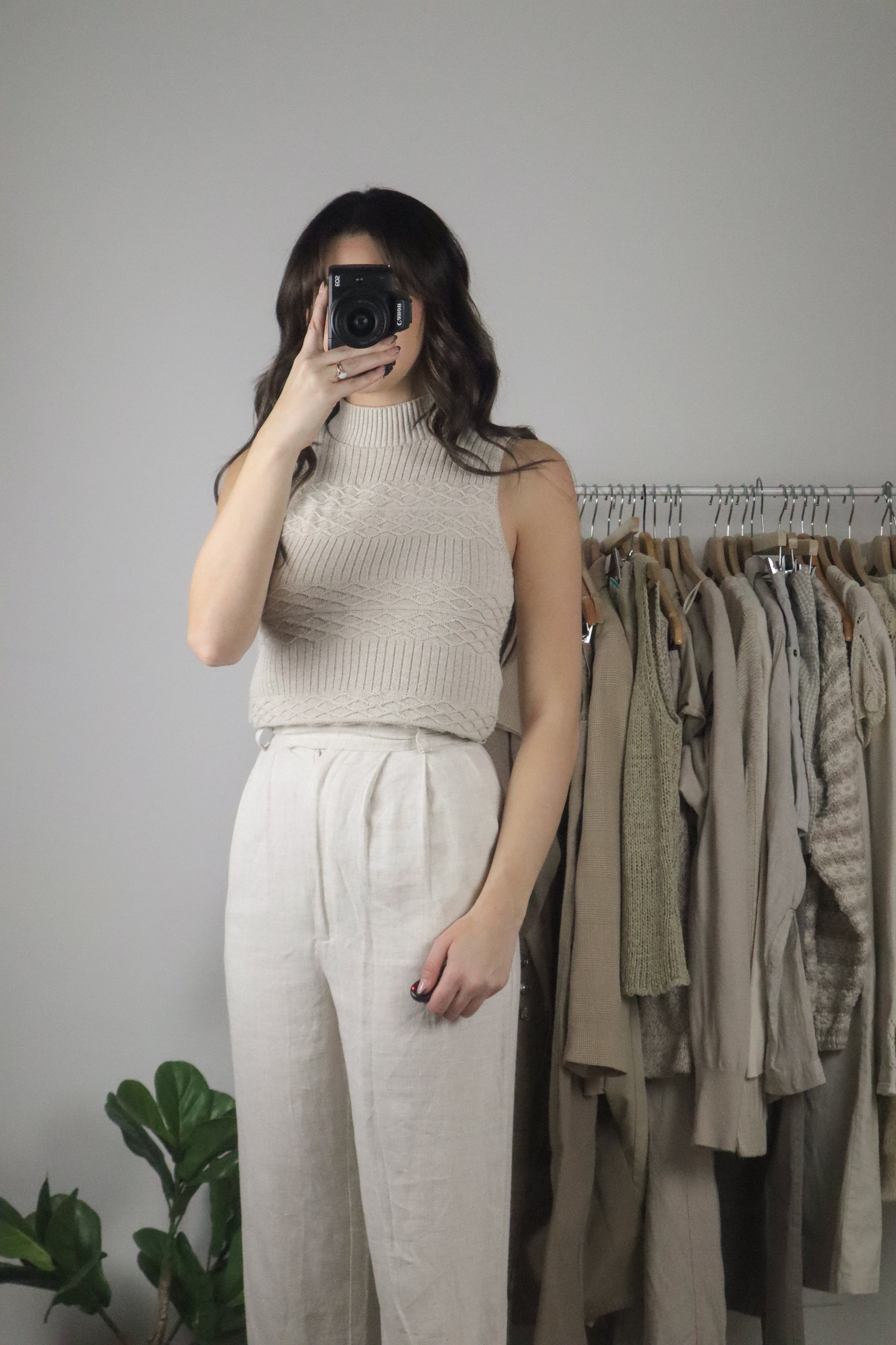 Vintage x Textured Mock Neck Tank (S)