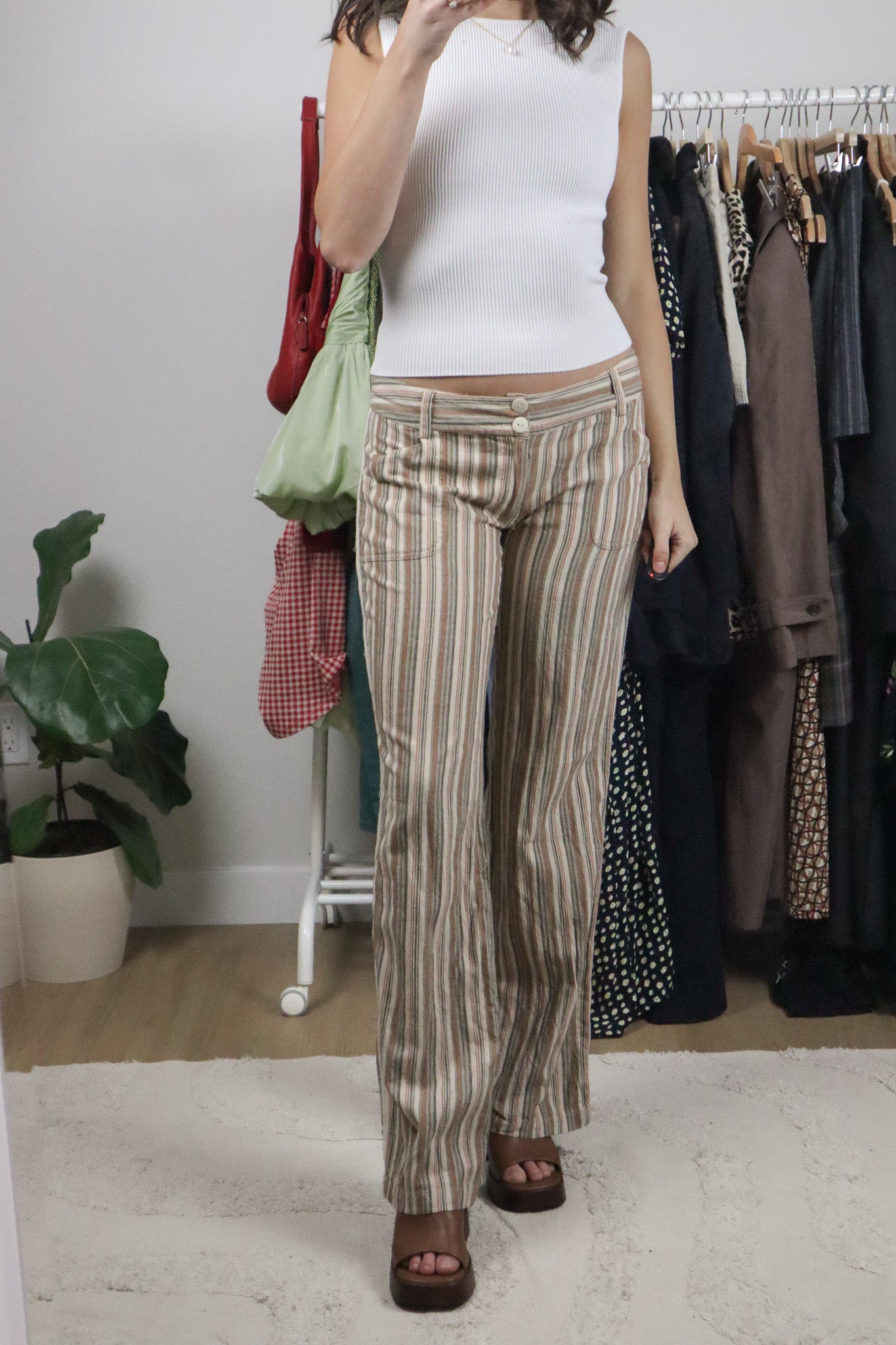 Vintage x Striped Low Rise Pants (10)