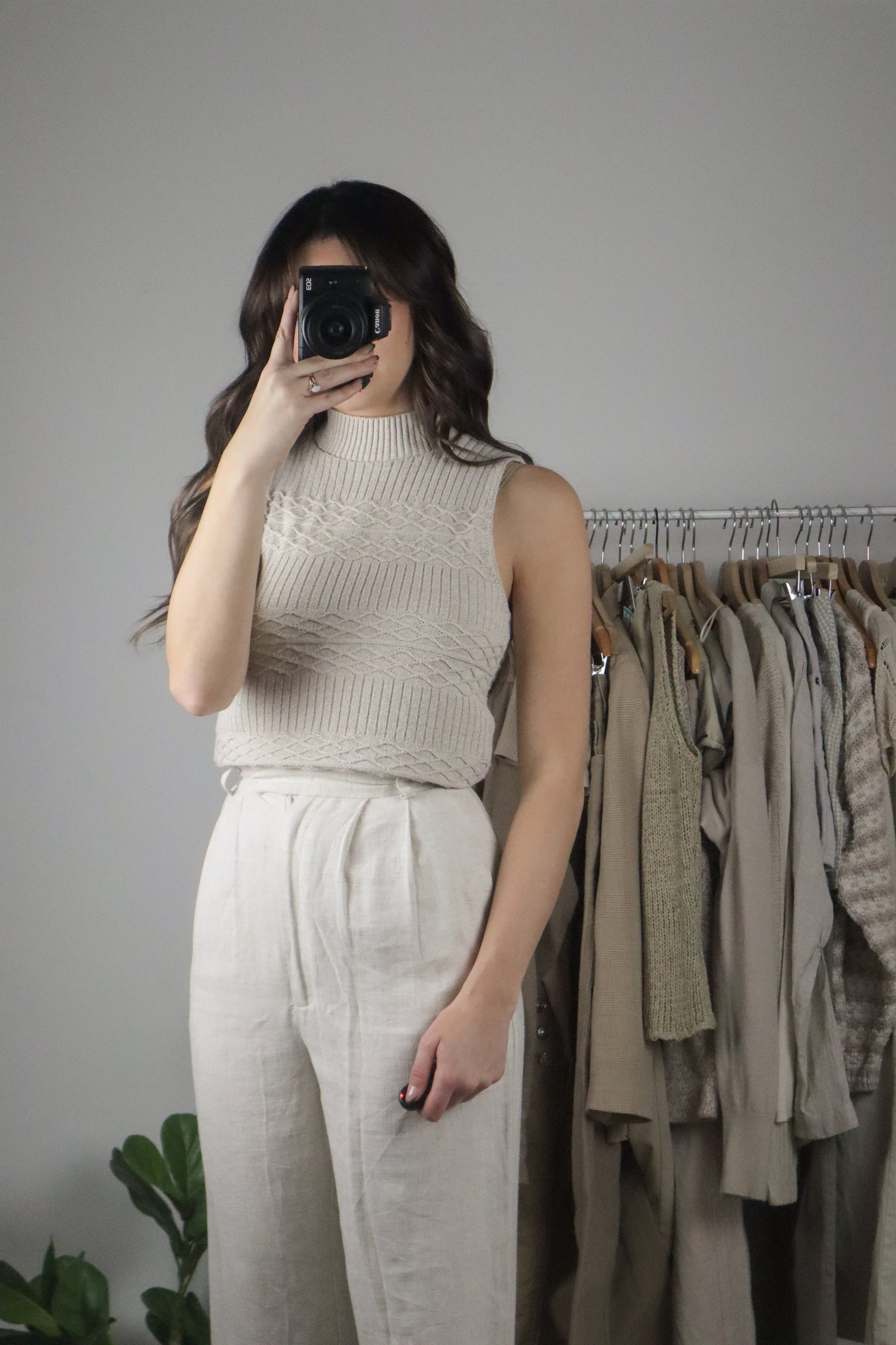 Vintage x Textured Mock Neck Tank (S)