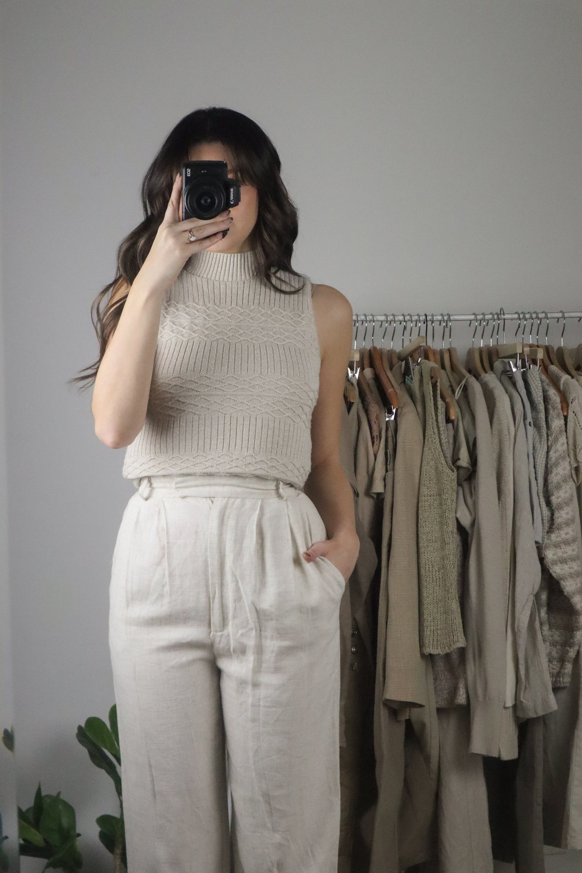 Vintage x Textured Mock Neck Tank (S)