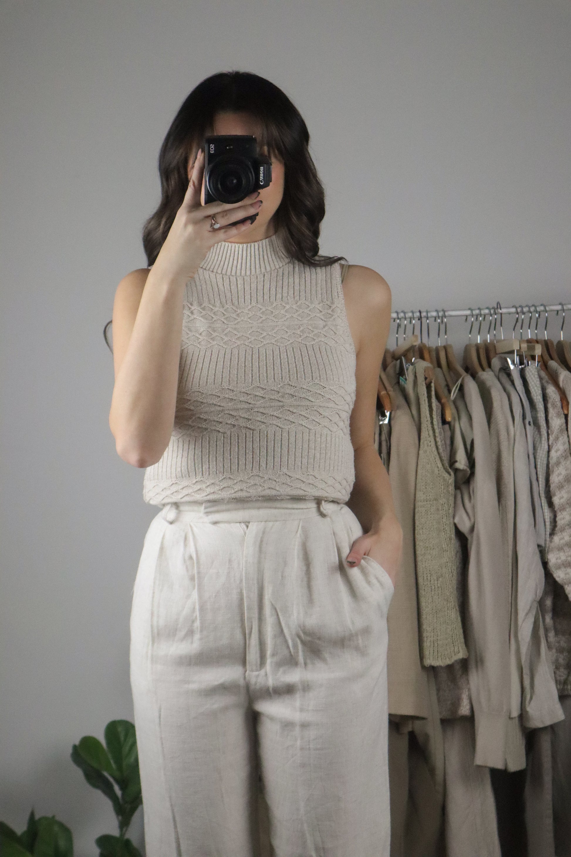 Vintage x Textured Mock Neck Tank (S)