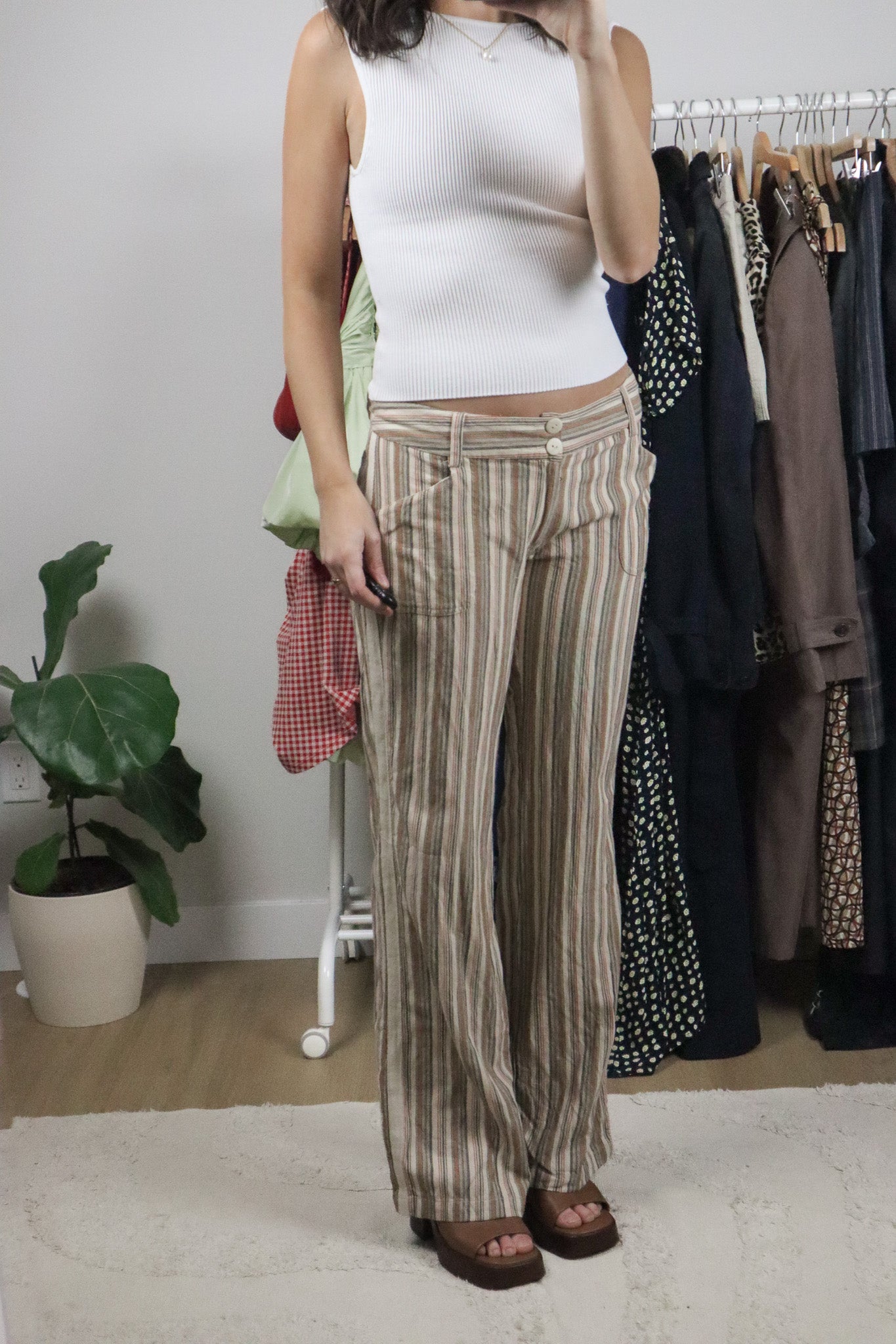 Vintage x Striped Low Rise Pants (10)