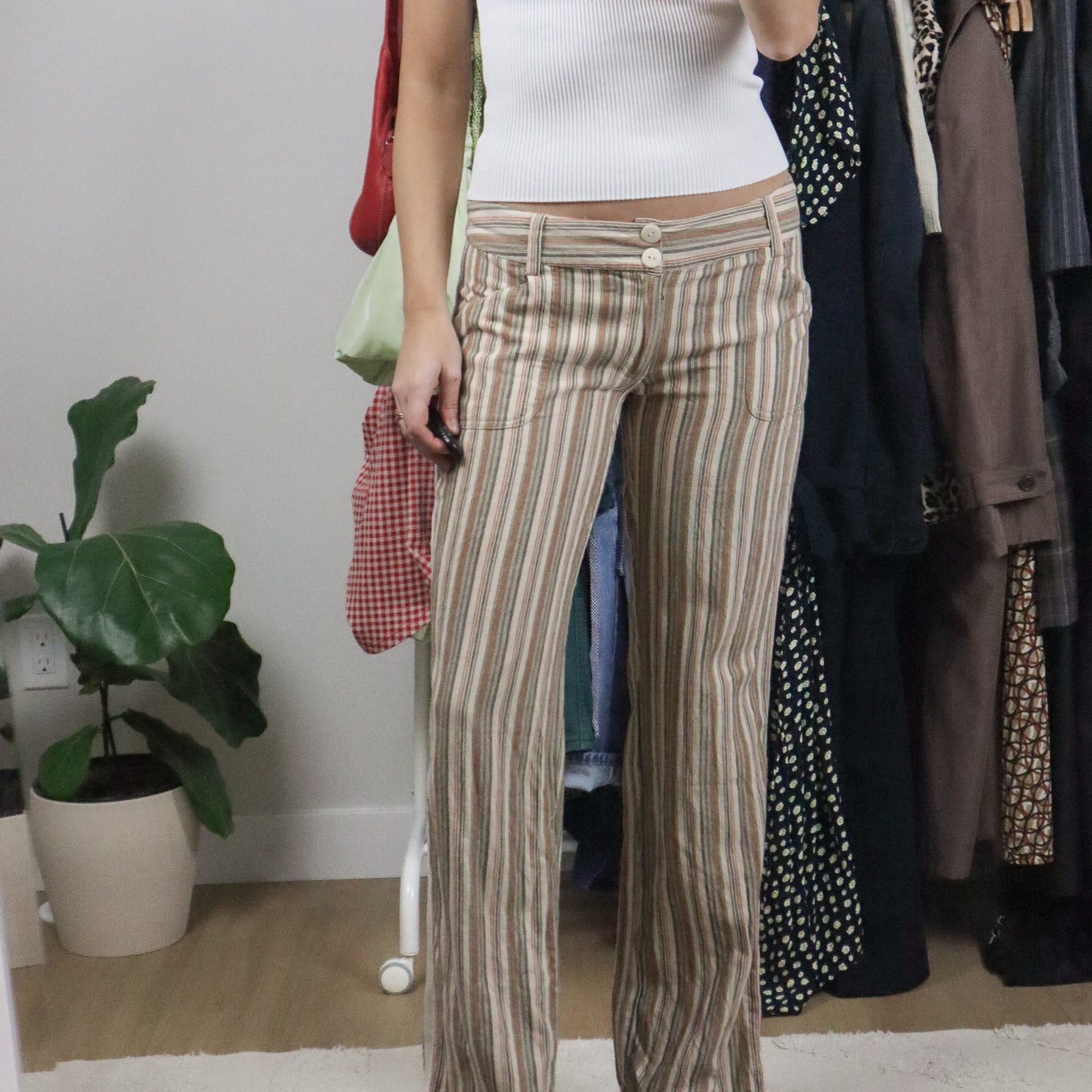 Vintage x Striped Low Rise Pants (10)