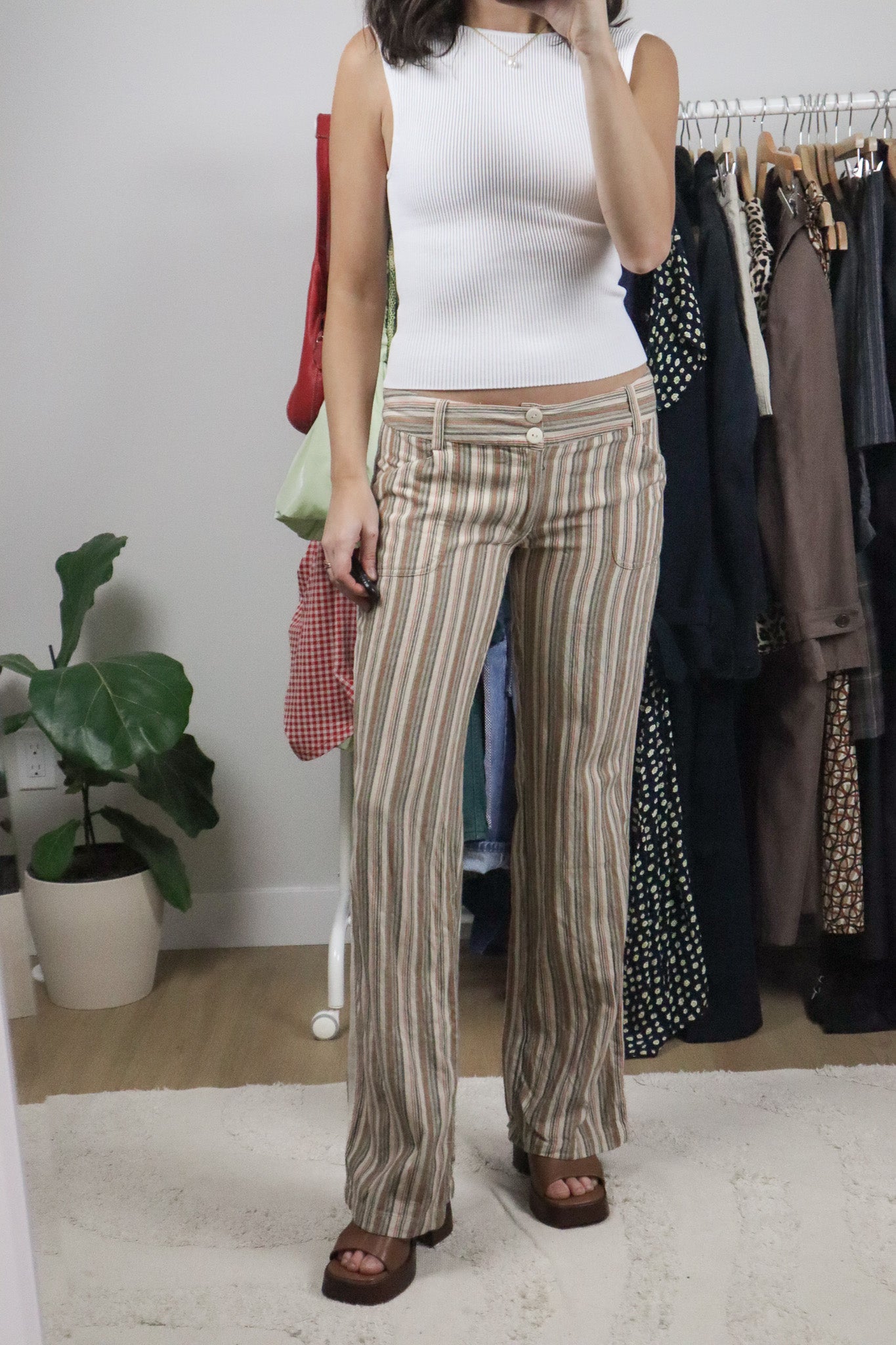 Vintage x Striped Low Rise Pants (10)