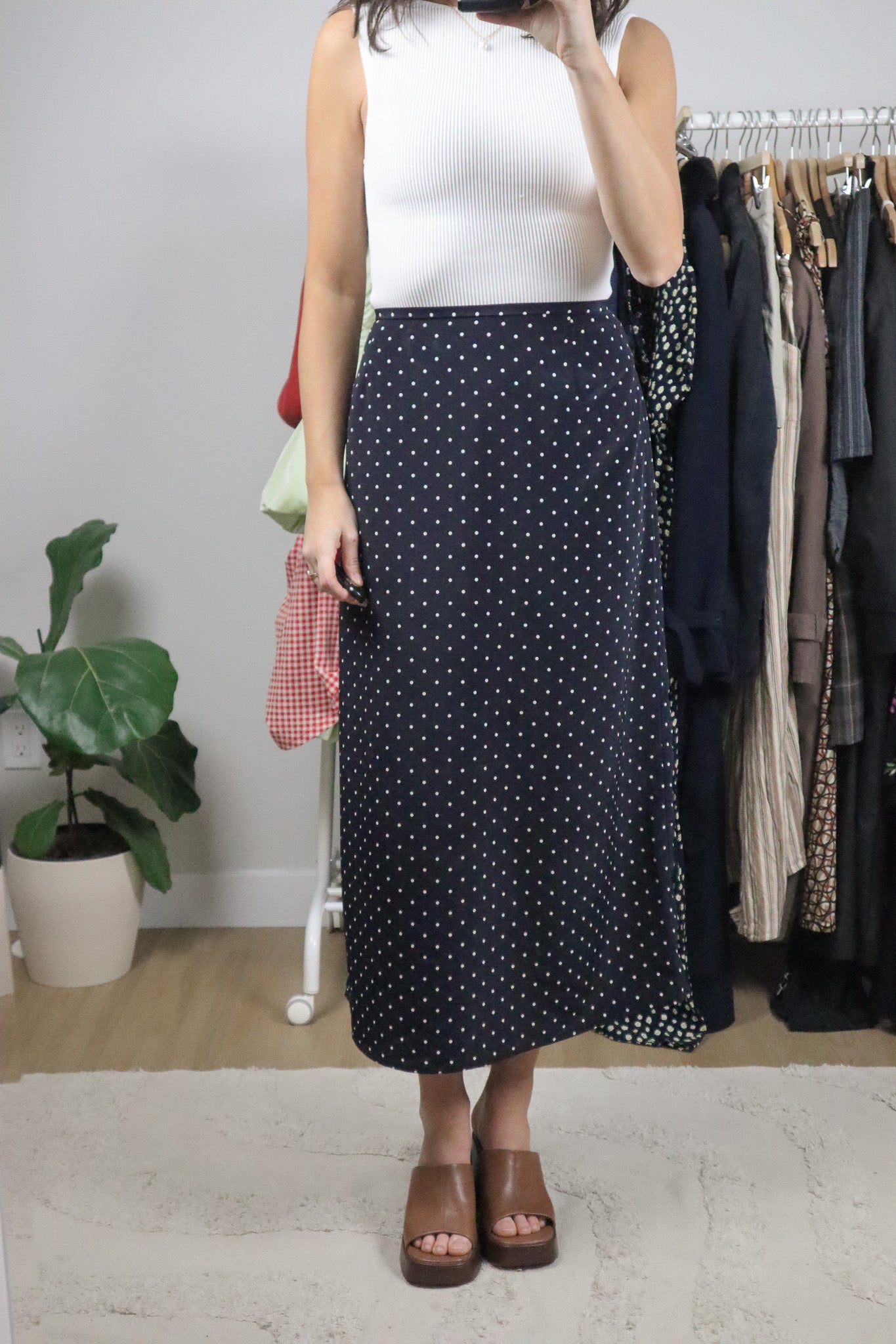 Made in Canada x Vintage x Polka Dot Maxi Skirt (10/12)