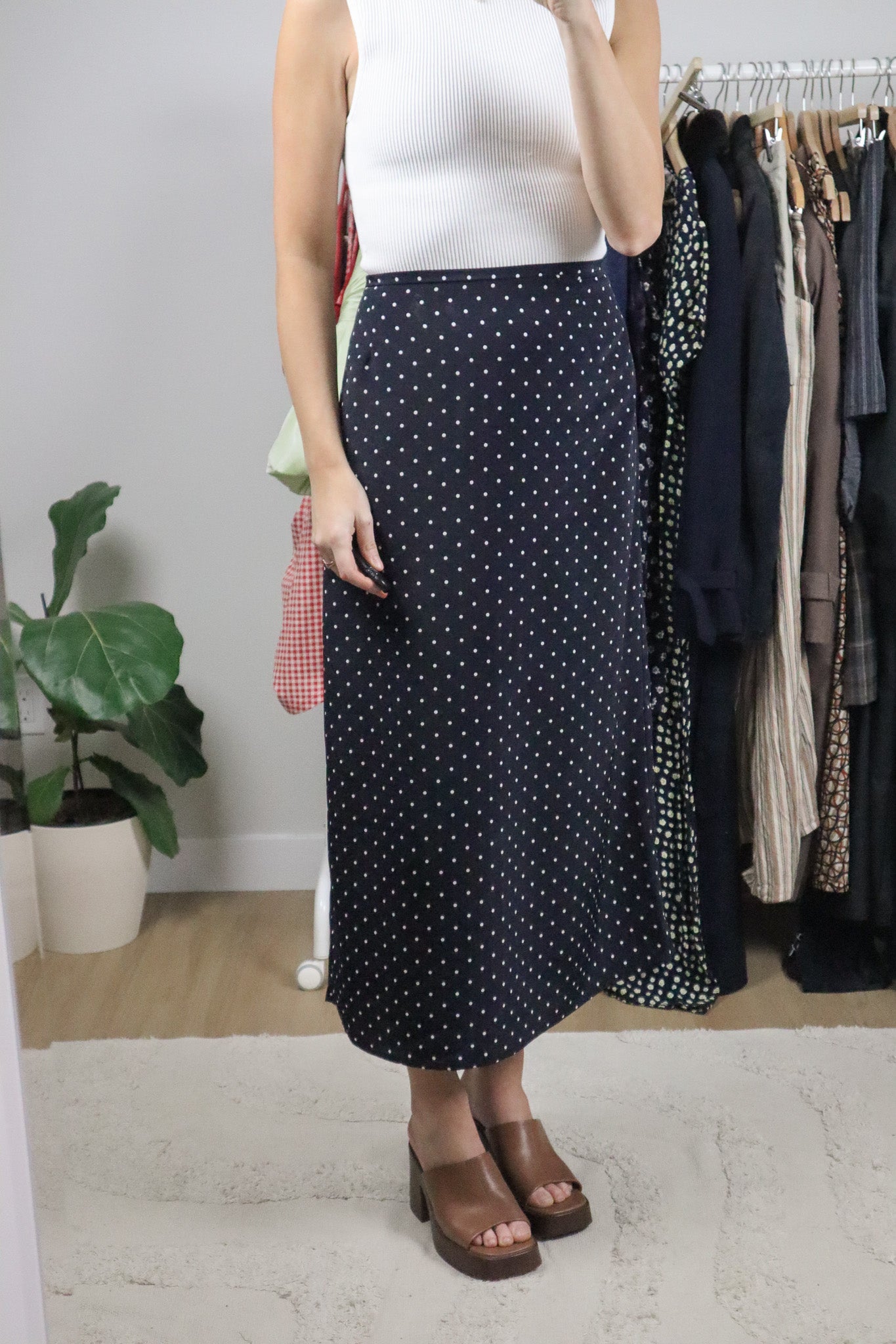 Made in Canada x Vintage x Polka Dot Maxi Skirt (10/12)