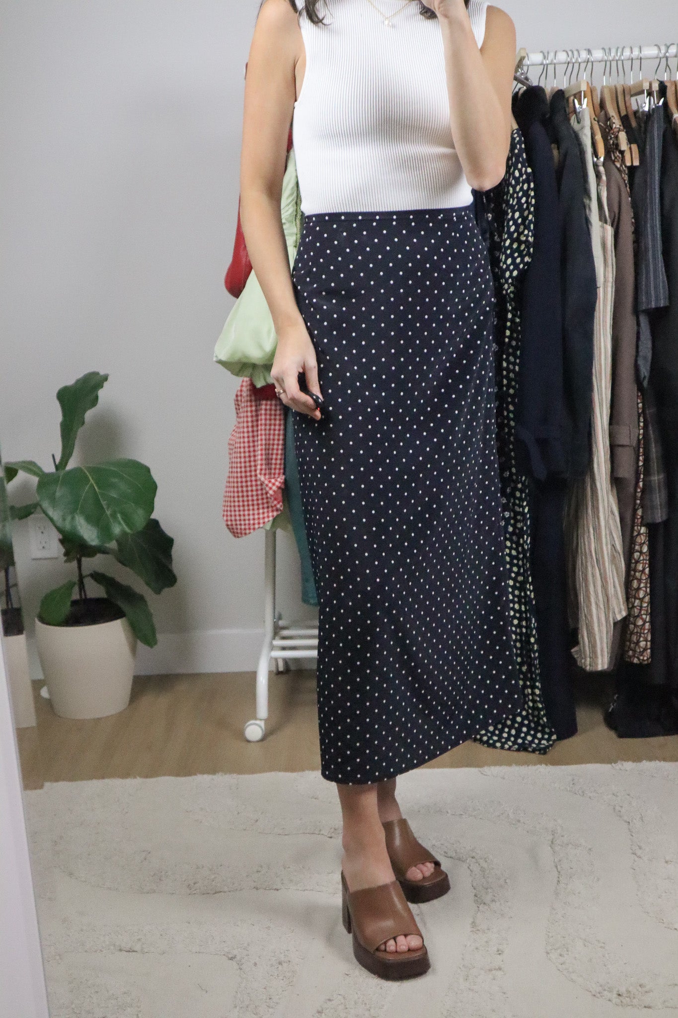 Made in Canada x Vintage x Polka Dot Maxi Skirt (10/12)