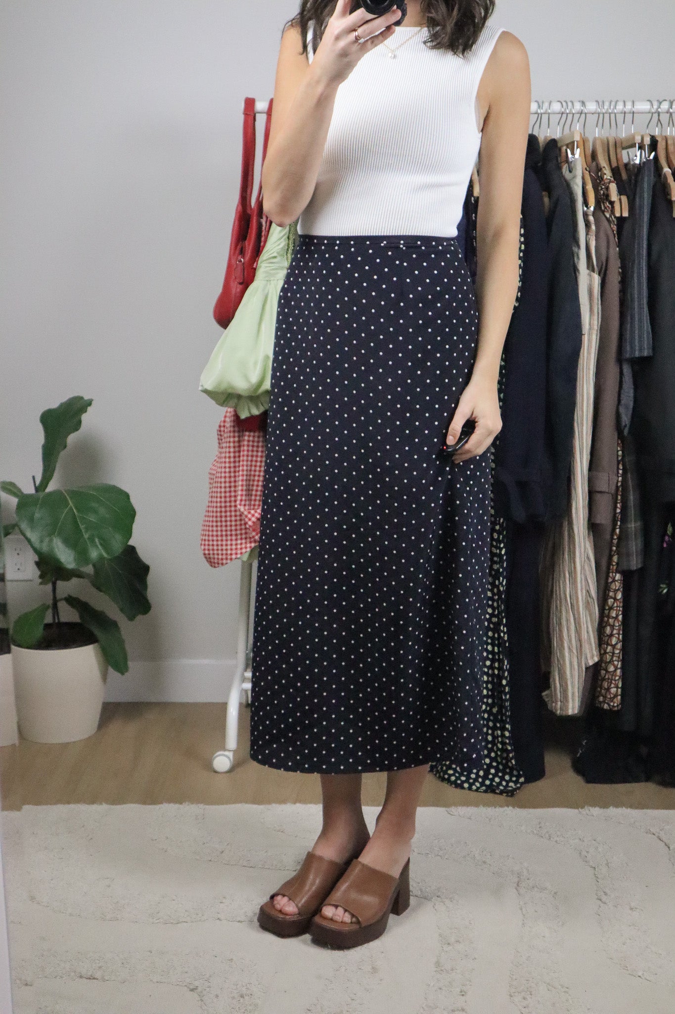 Made in Canada x Vintage x Polka Dot Maxi Skirt (10/12)