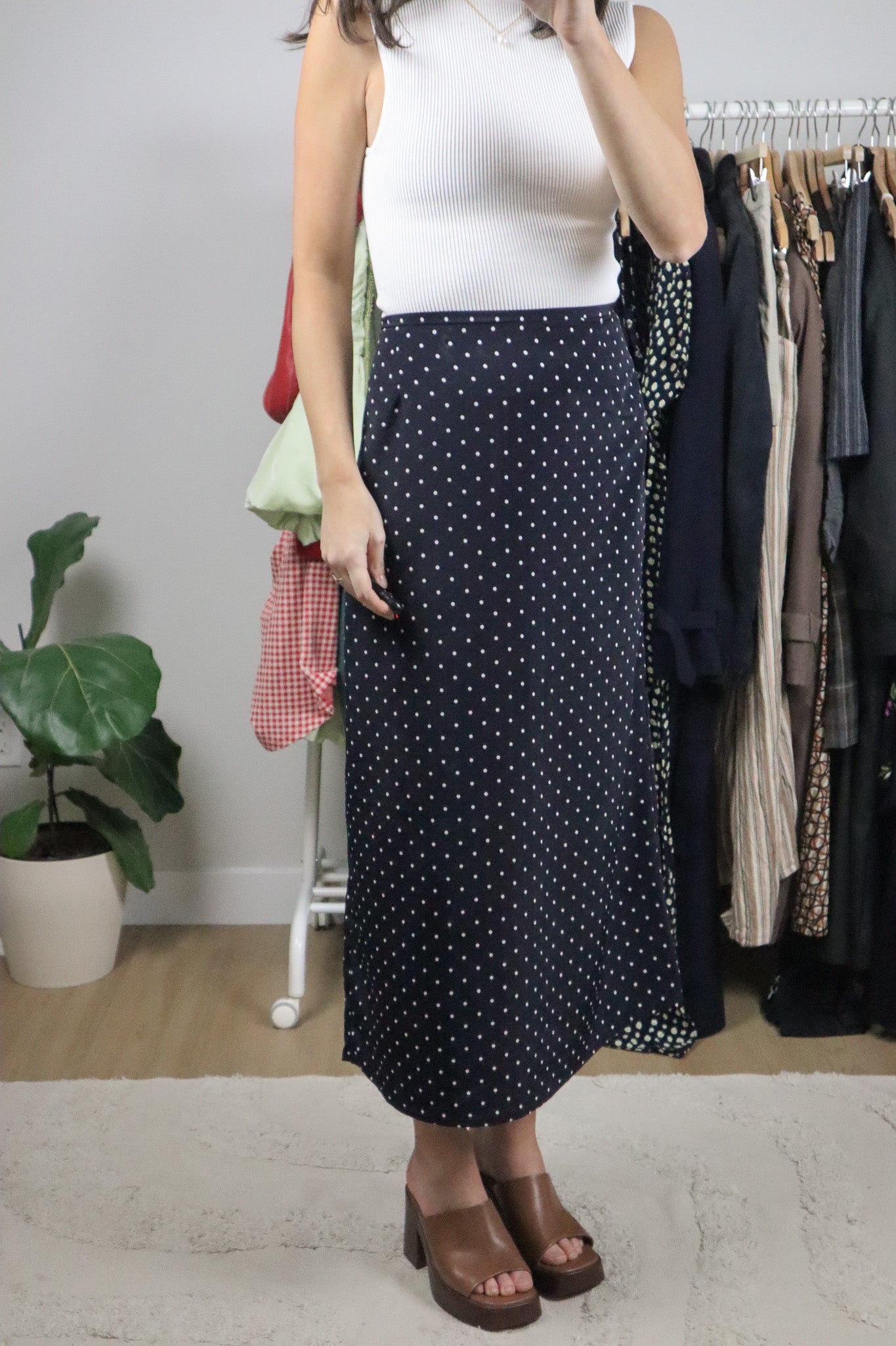 Made in Canada x Vintage x Polka Dot Maxi Skirt (10/12)