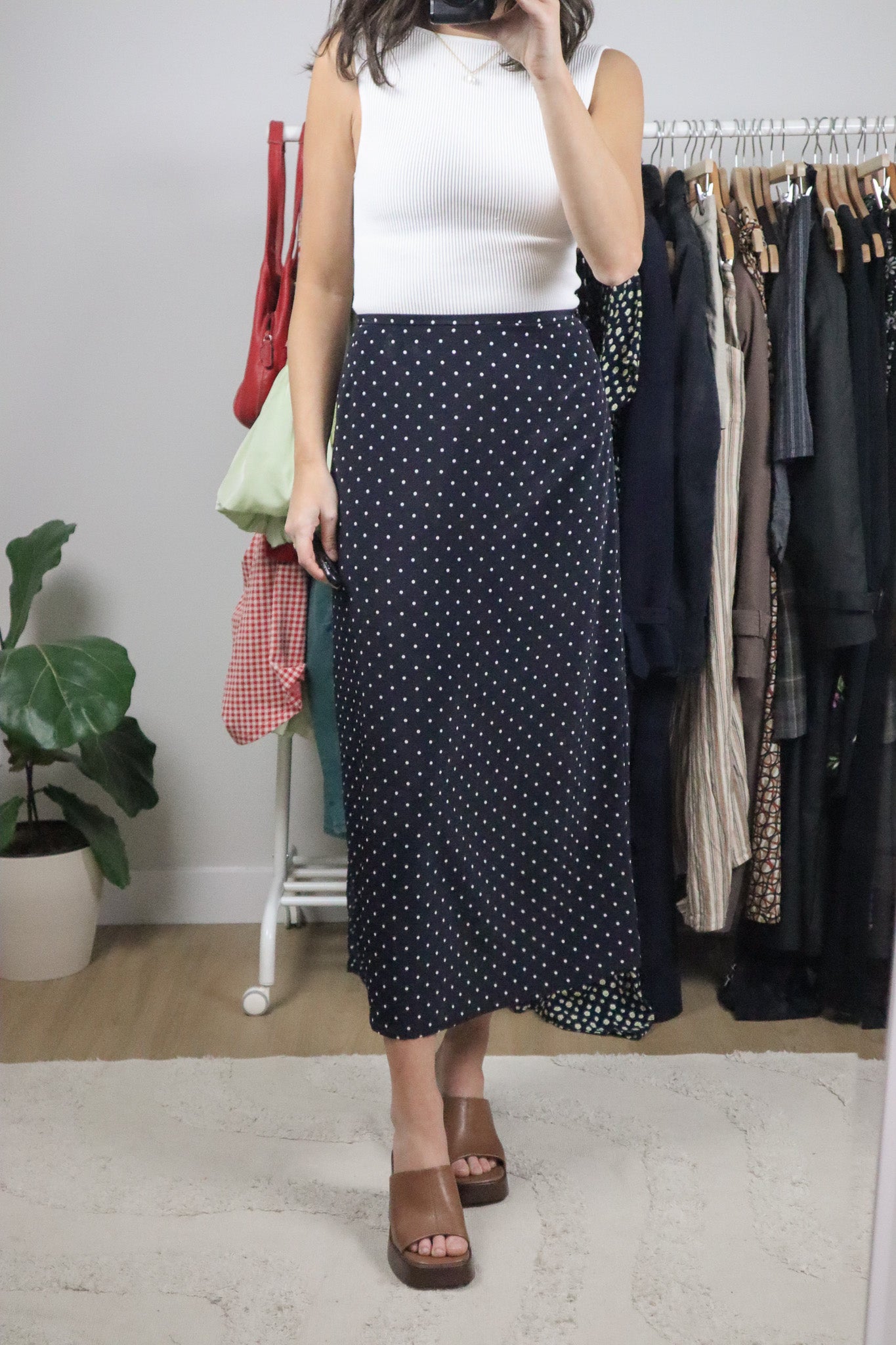 Made in Canada x Vintage x Polka Dot Maxi Skirt (10/12)