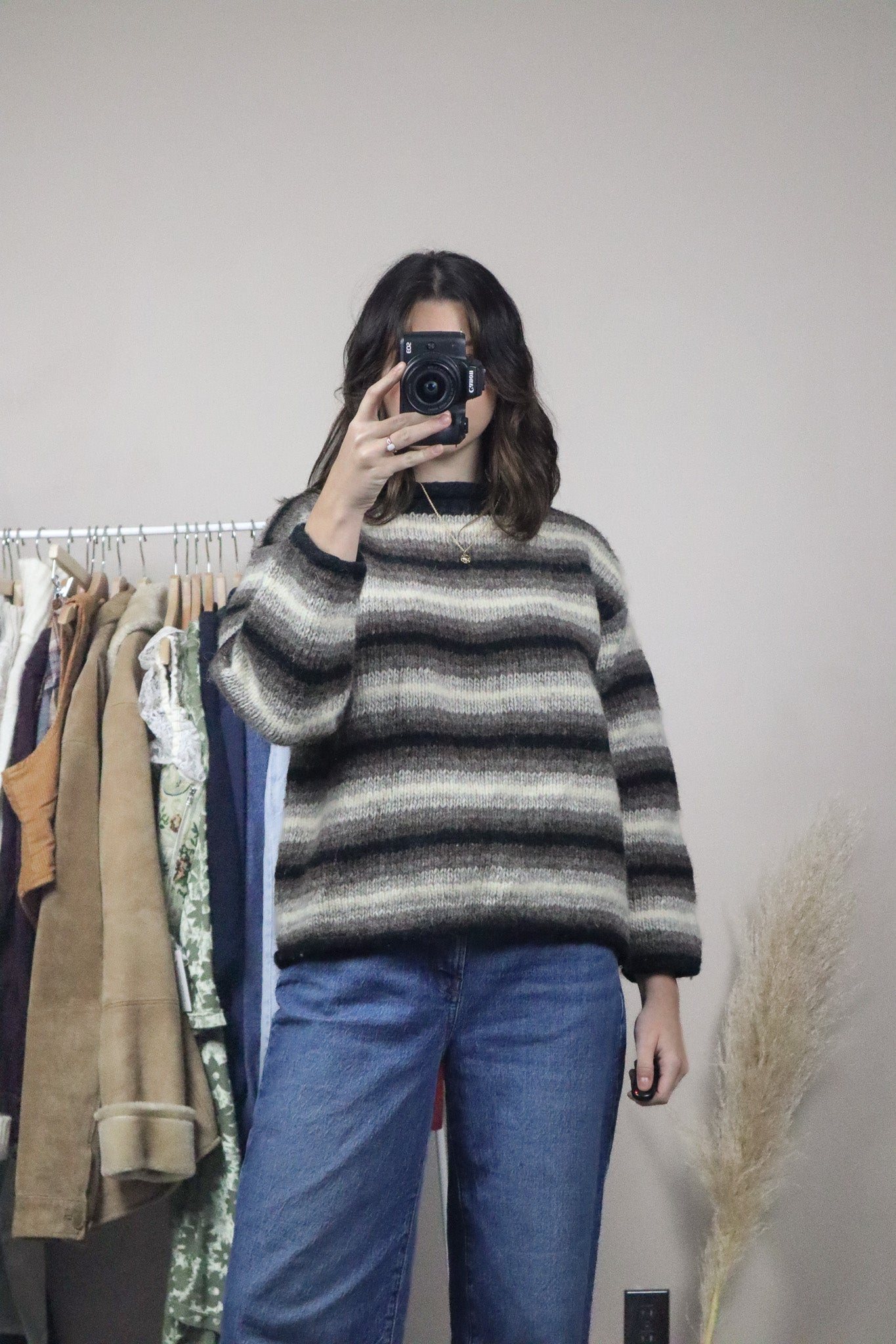 Made in Nepal x Vintage x Wool Striped Chunky Knit (S)