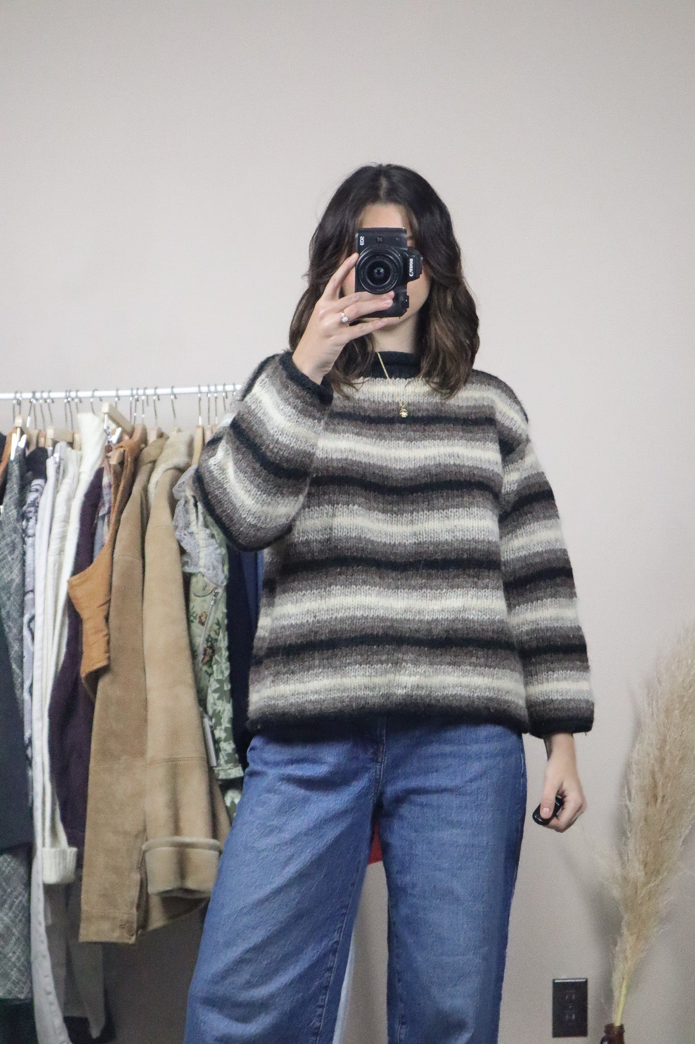 Made in Nepal x Vintage x Wool Striped Chunky Knit (S)
