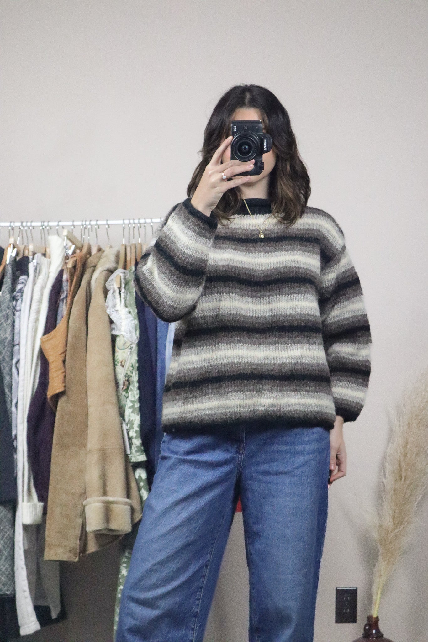 Made in Nepal x Vintage x Wool Striped Chunky Knit (S)