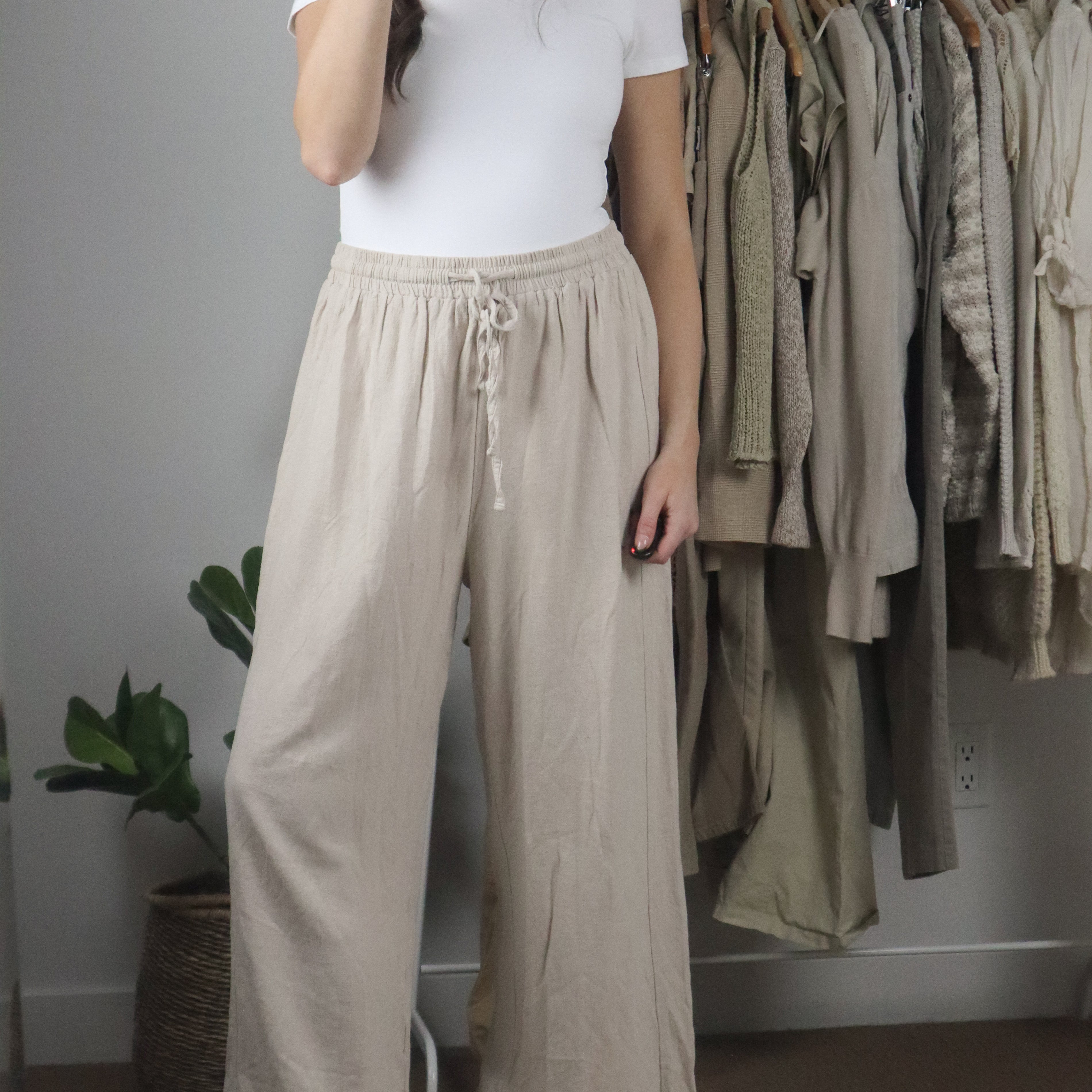 Modern x Linen Blend Flowy Pants (M/L)