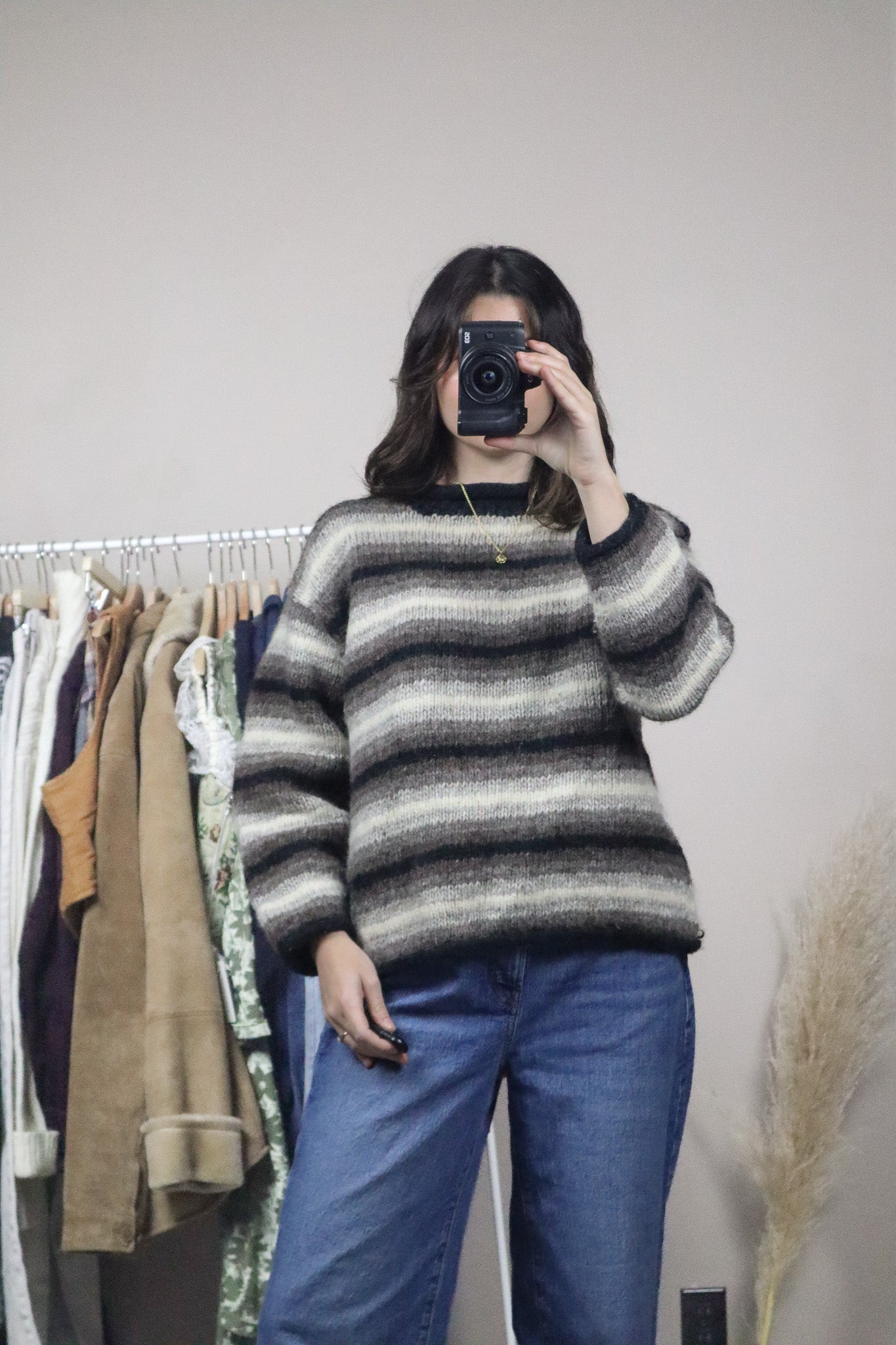 Made in Nepal x Vintage x Wool Striped Chunky Knit (S)