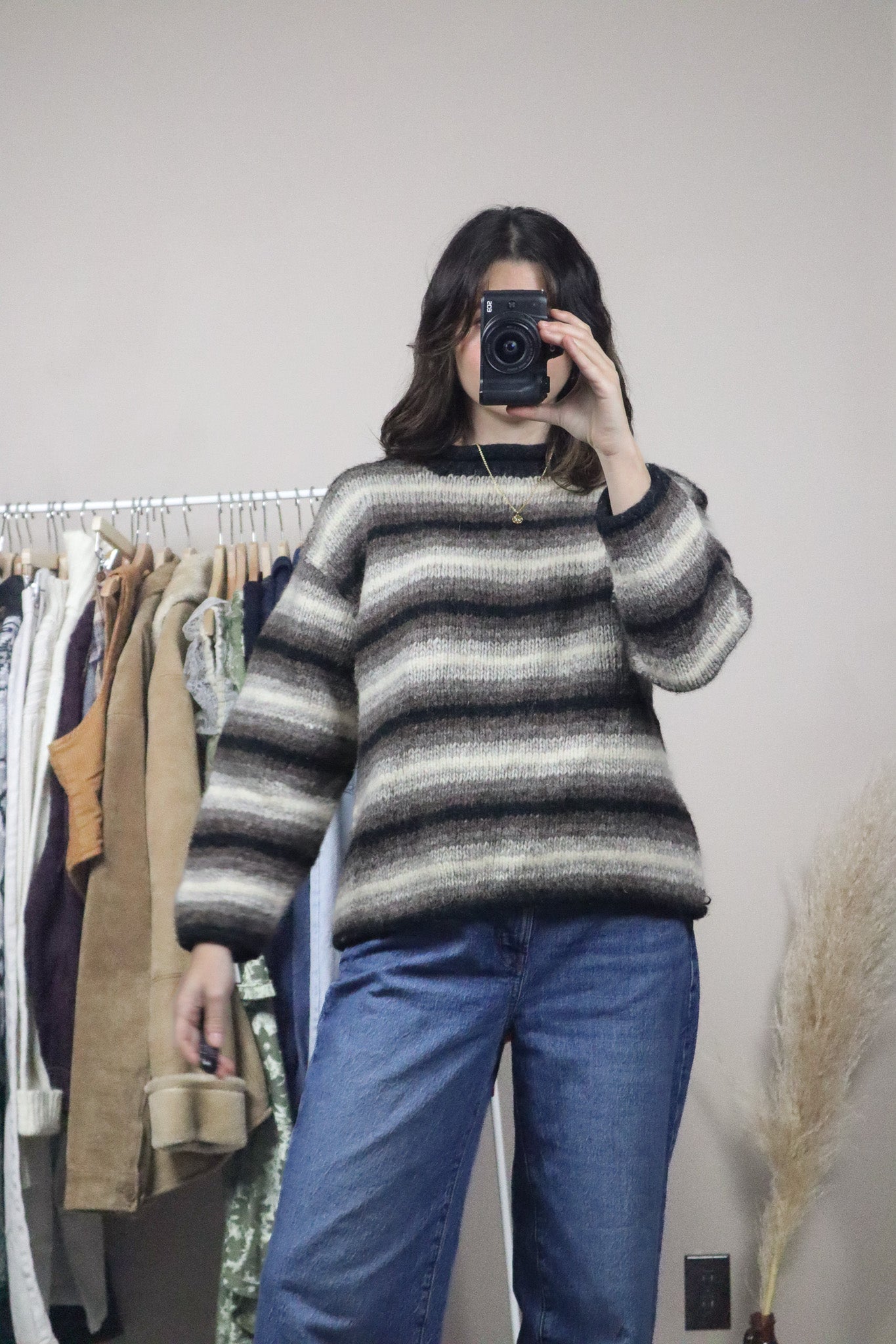 Made in Nepal x Vintage x Wool Striped Chunky Knit (S)