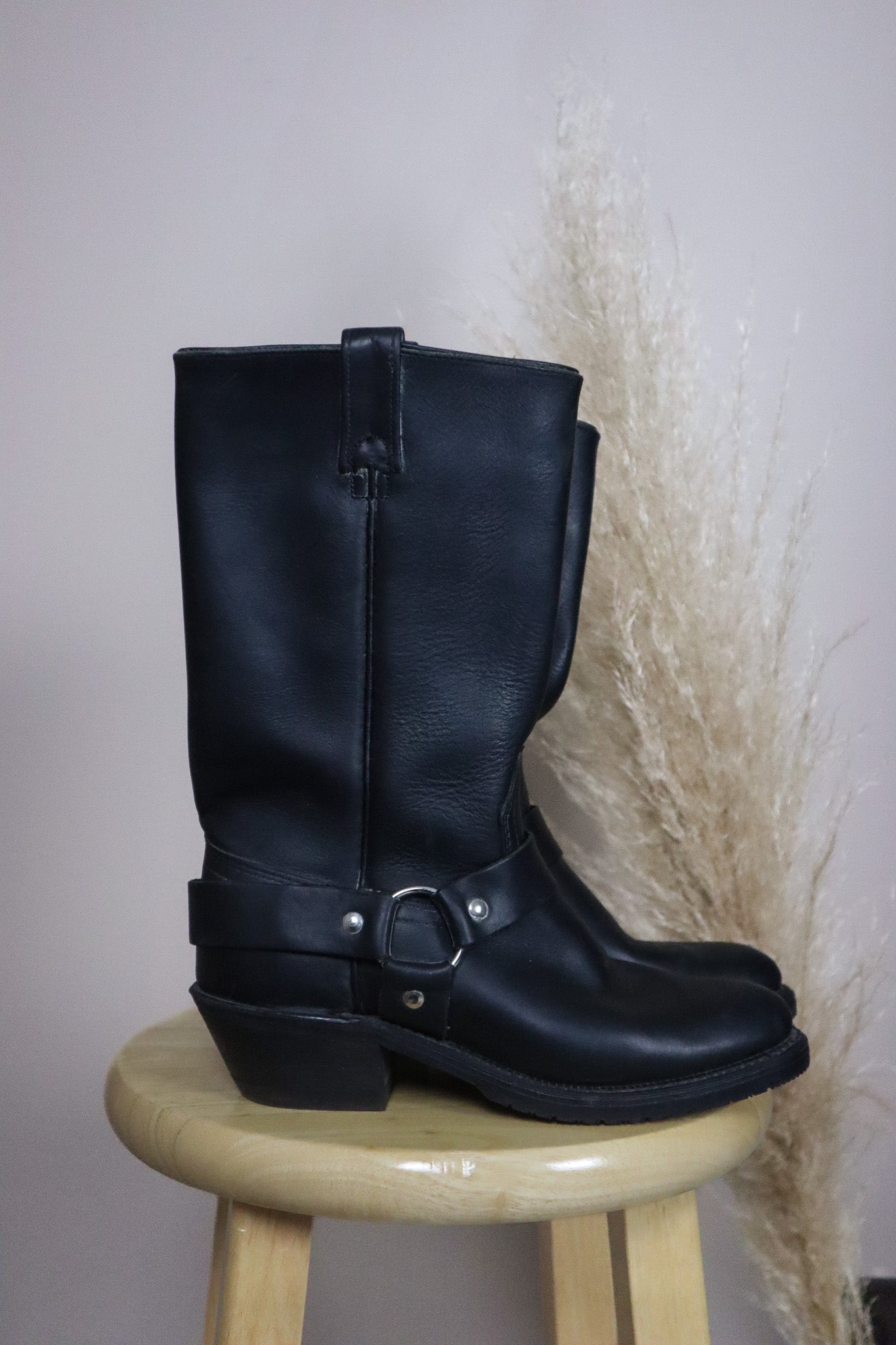 Made in Canada x Vintage x Leather Moto Boots (6/6.5)