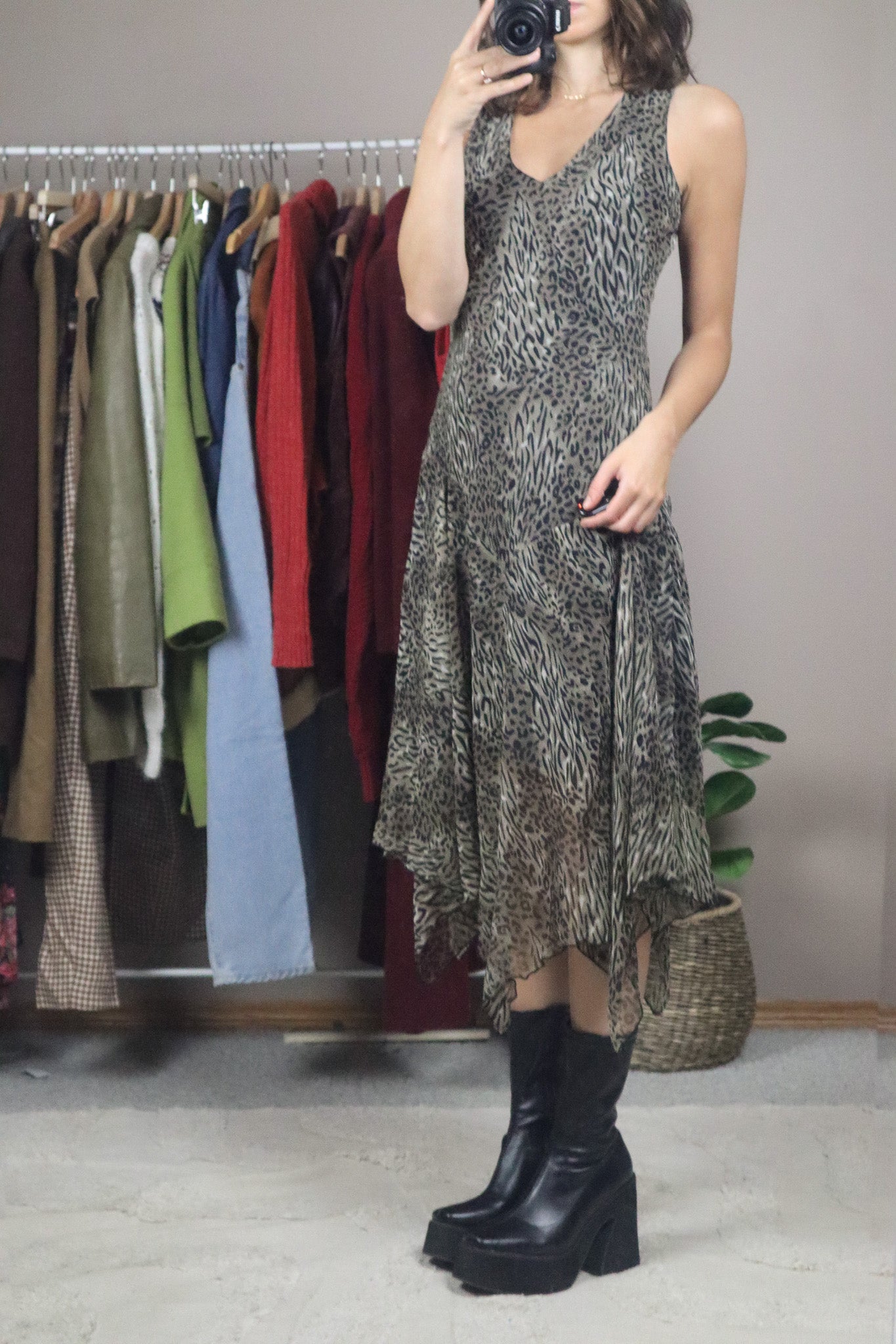 Vintage x Animal Print Maxi Dress (S)