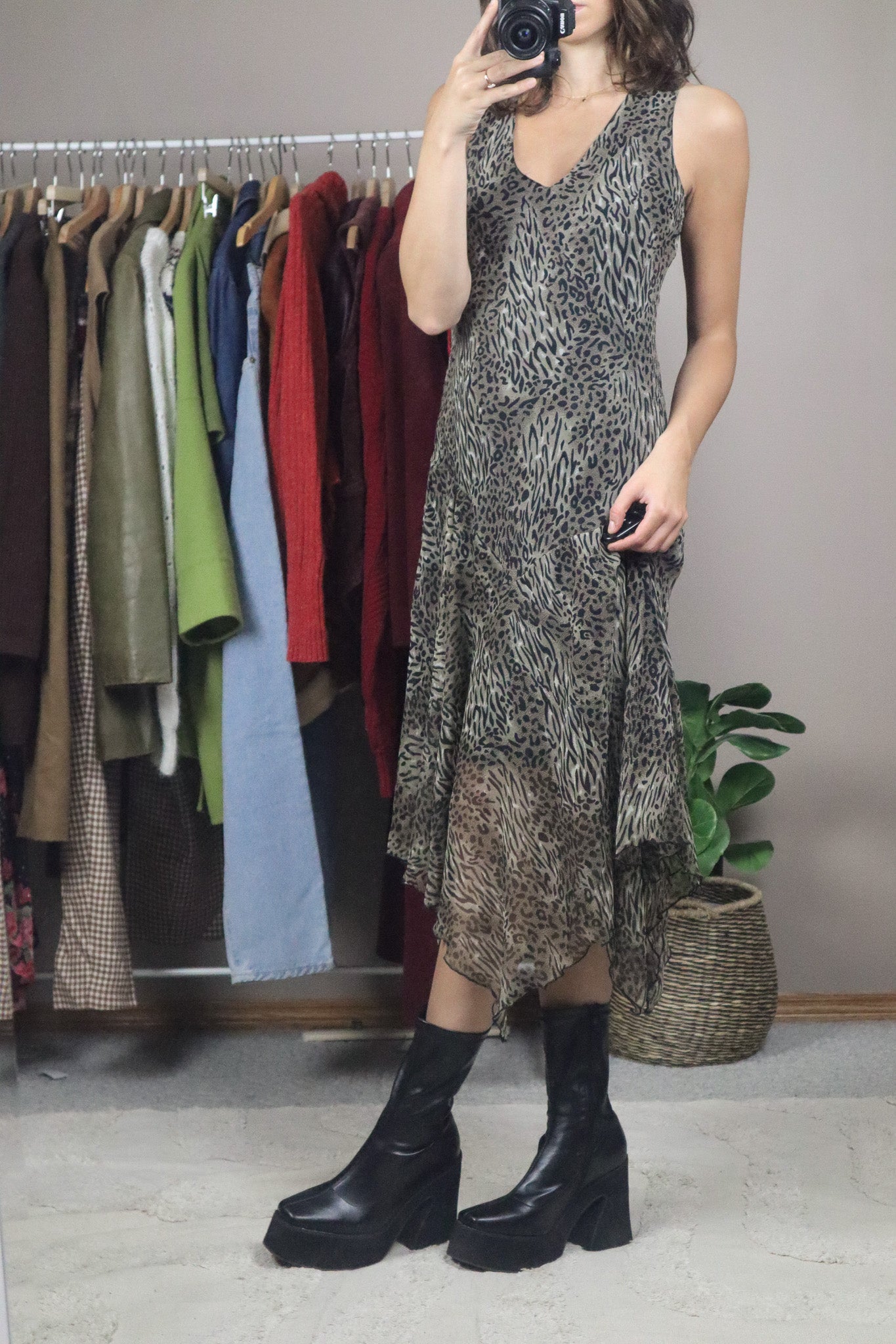 Vintage x Animal Print Maxi Dress (S)