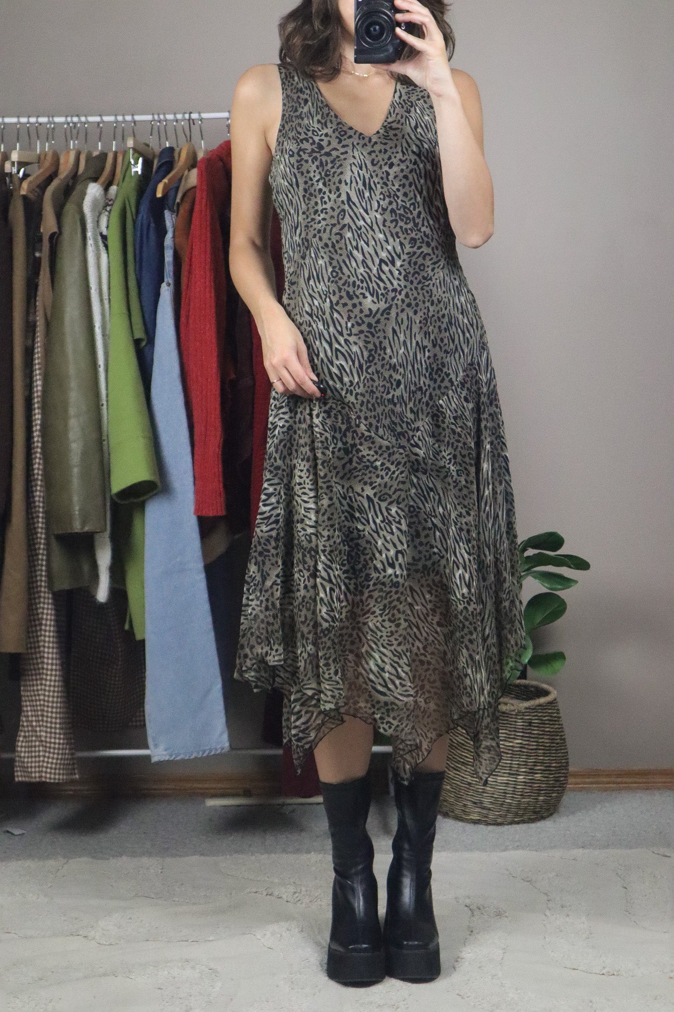 Vintage x Animal Print Maxi Dress (S)