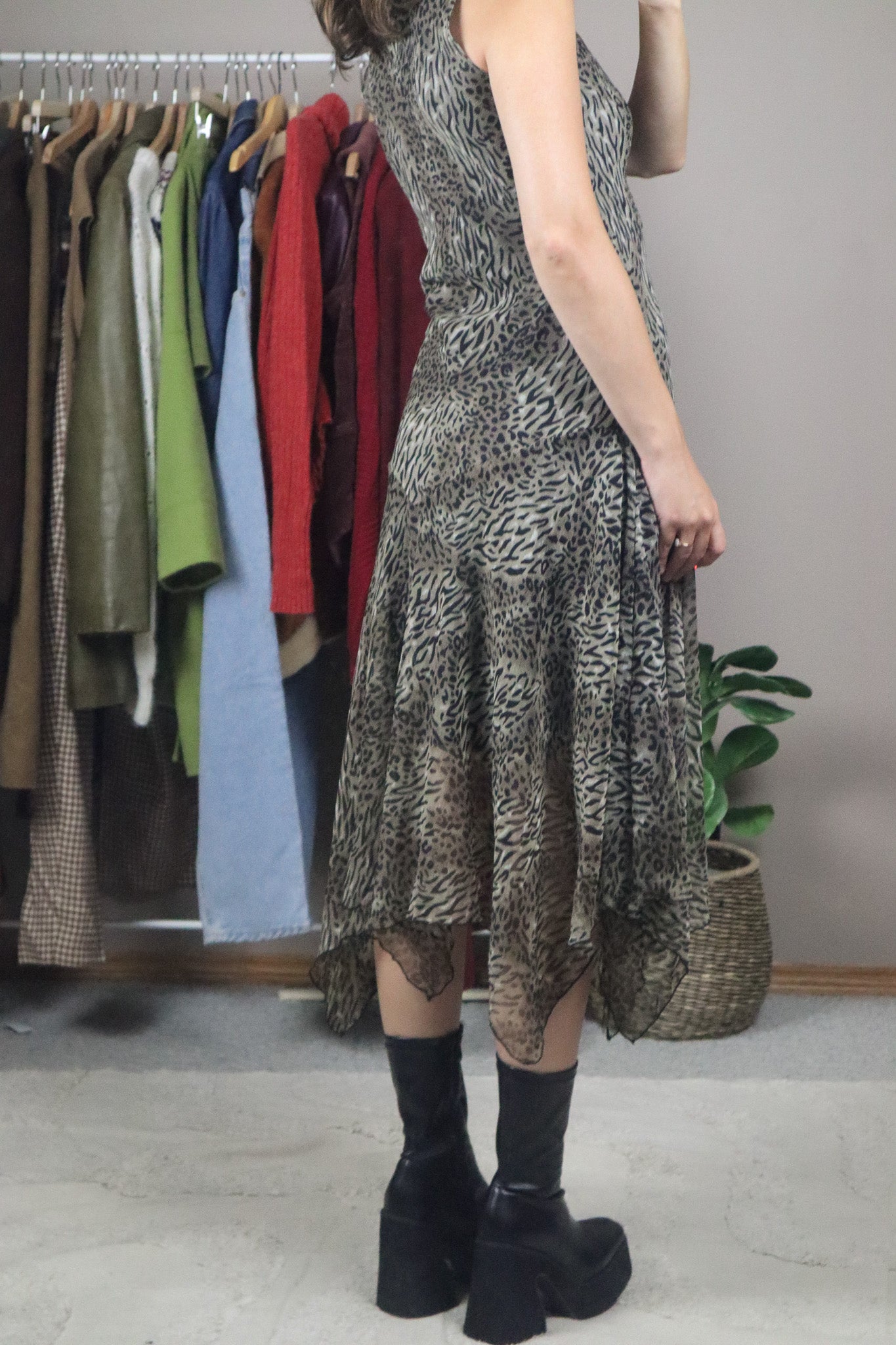 Vintage x Animal Print Maxi Dress (S)