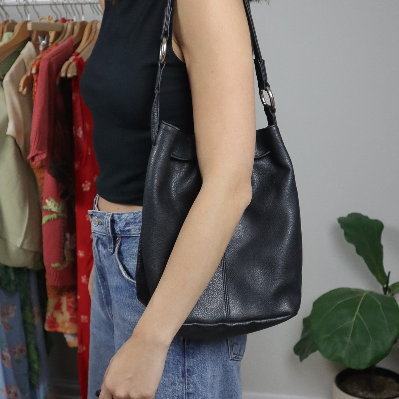 Vintage x Leather Bucket Bag