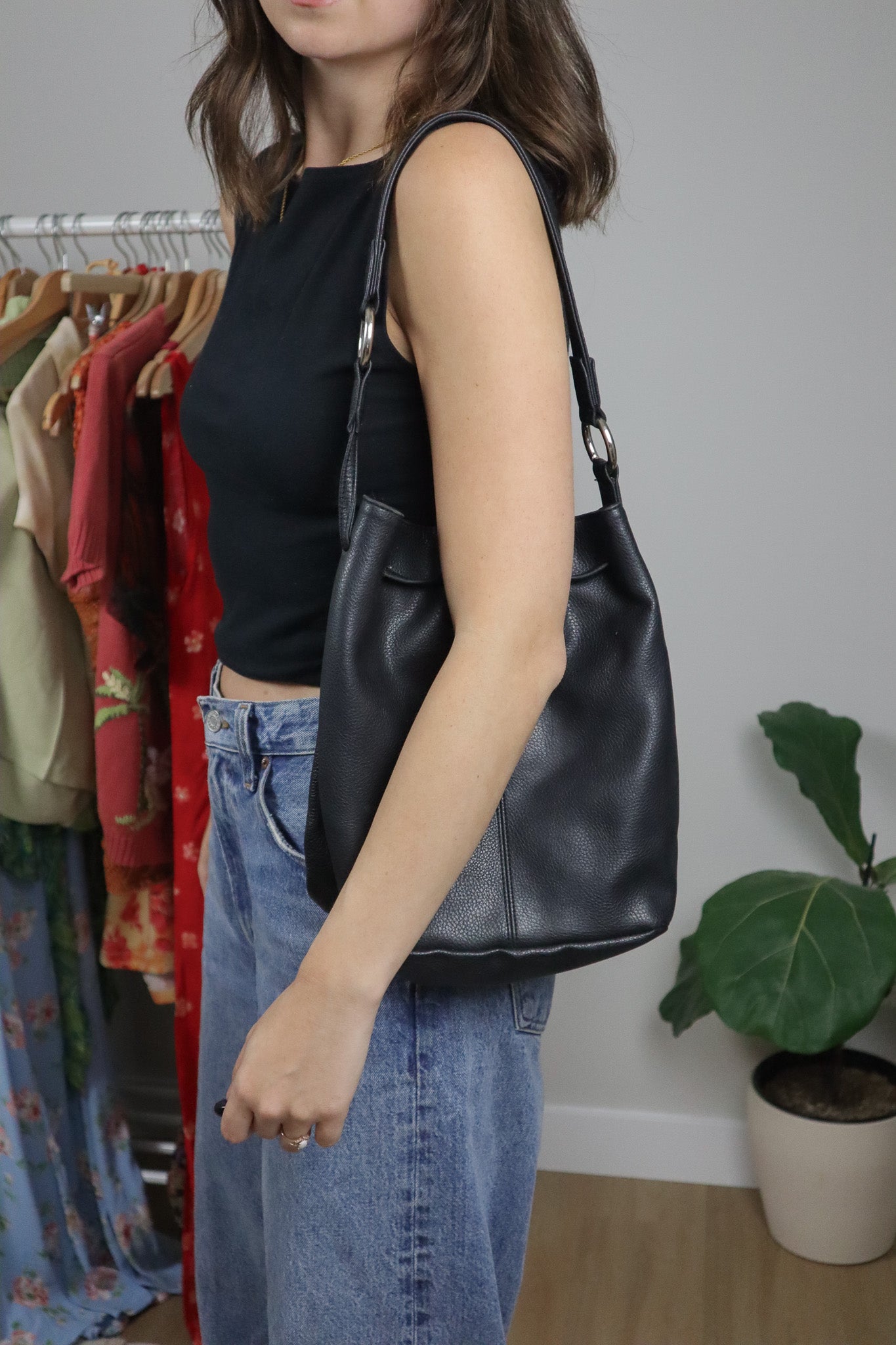 Vintage x Leather Bucket Bag