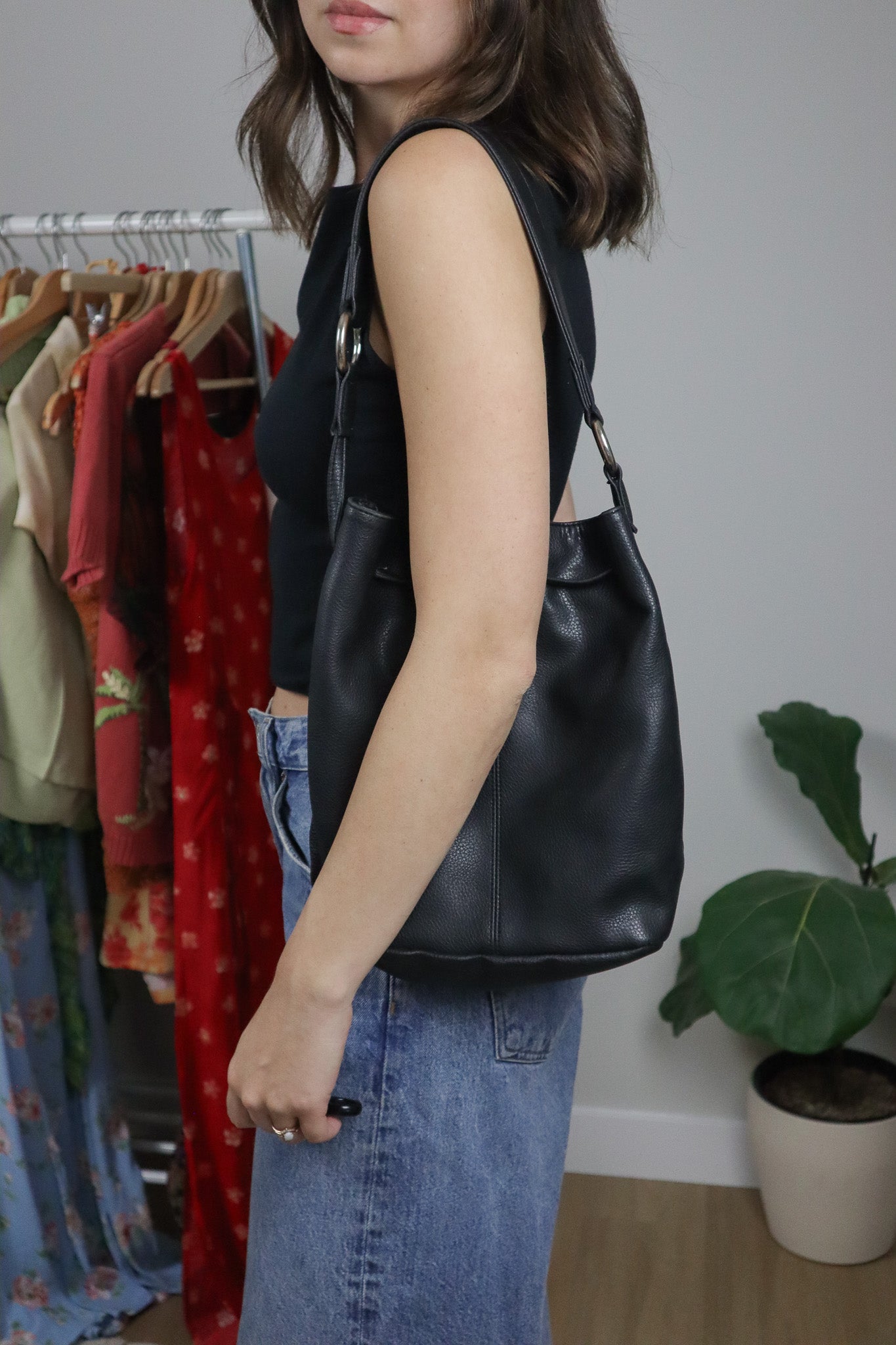 Vintage x Leather Bucket Bag