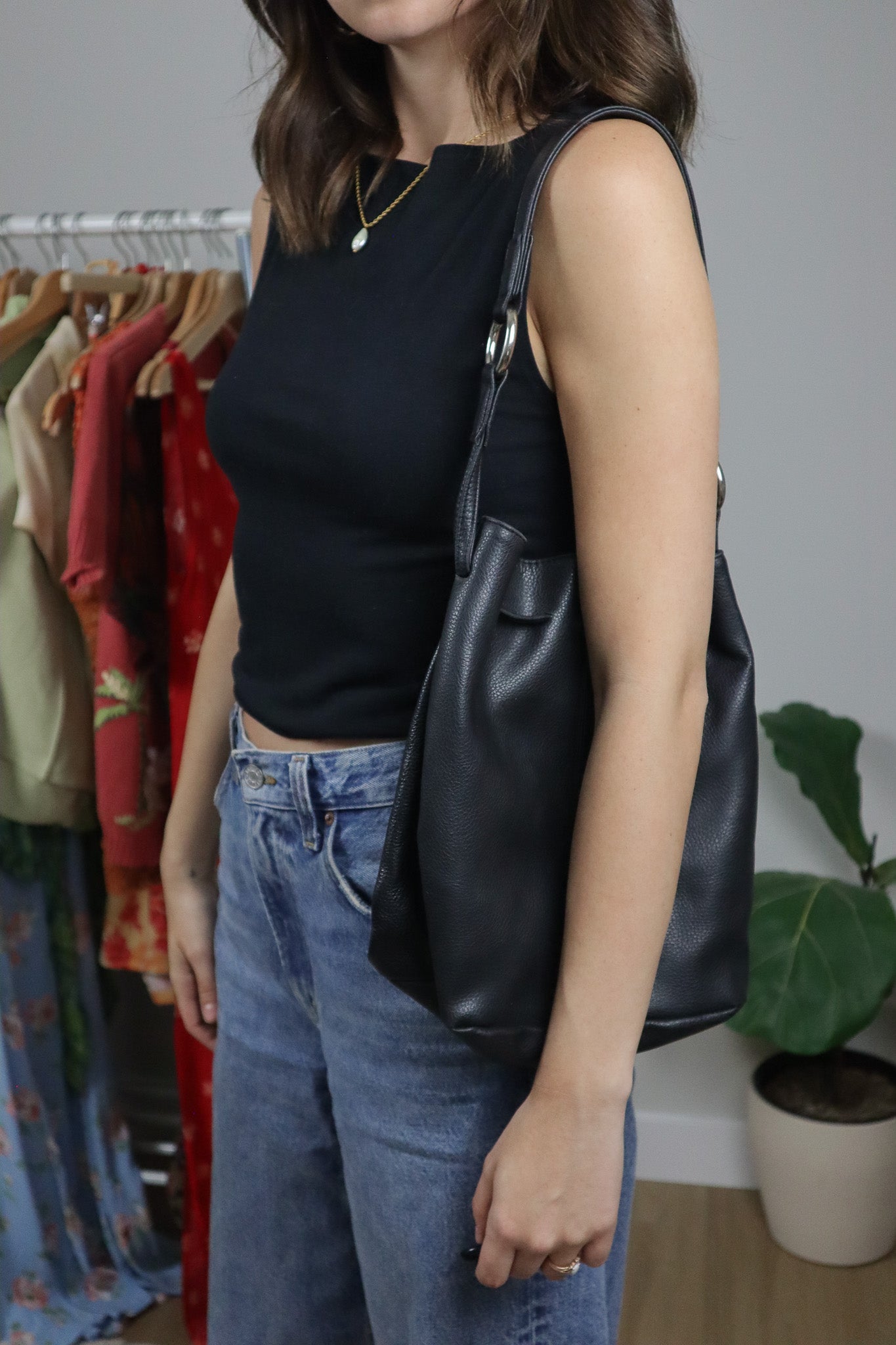 Vintage x Leather Bucket Bag