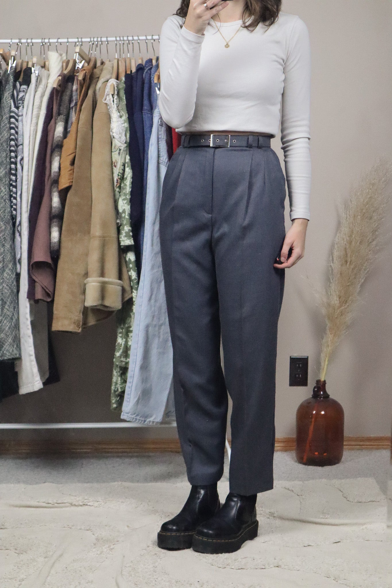 Made in Canada x Vintage x Belted Trousers (XS)