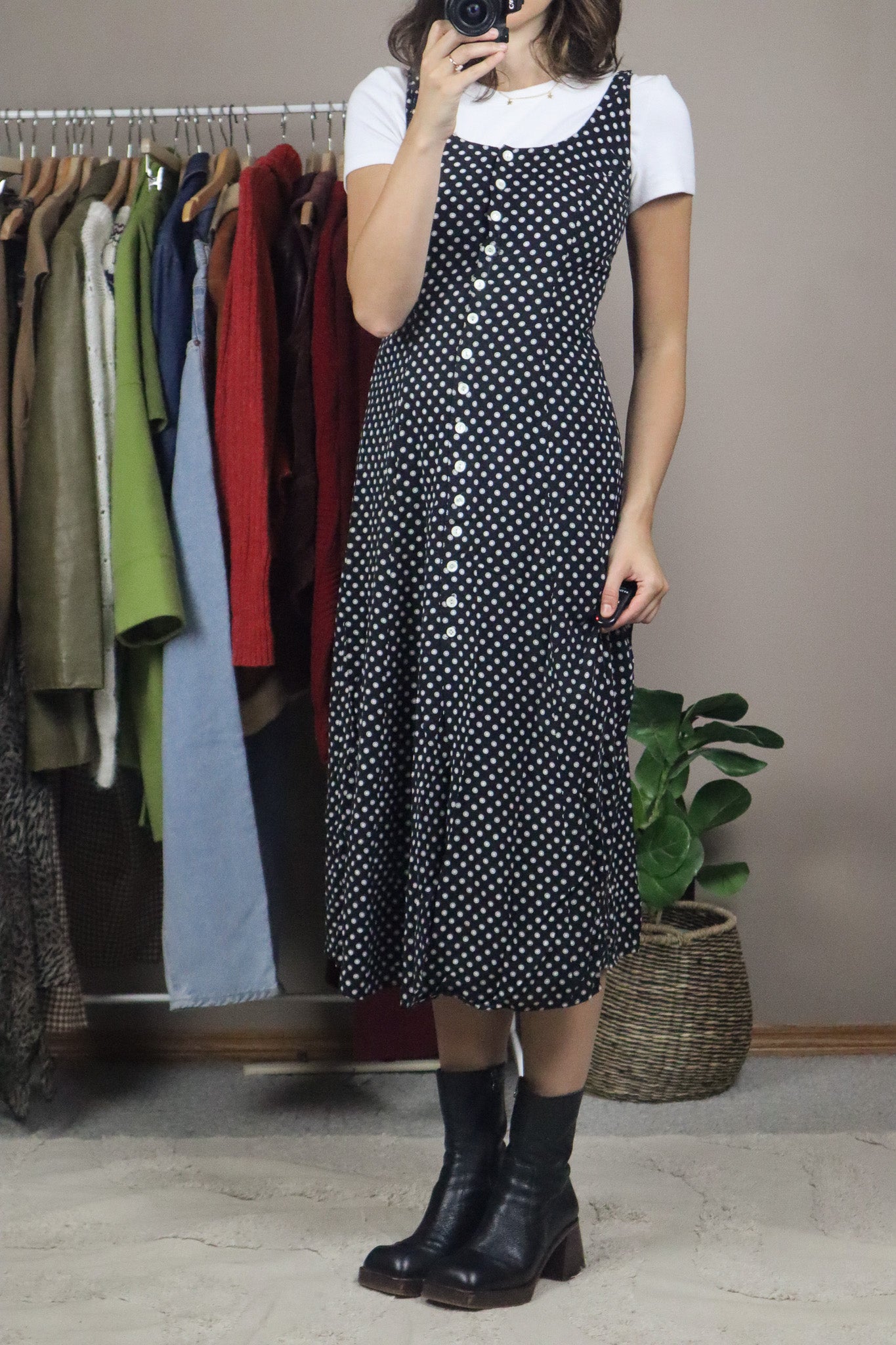 Vintage x Polka Dot Maxi Dress (XS/S)