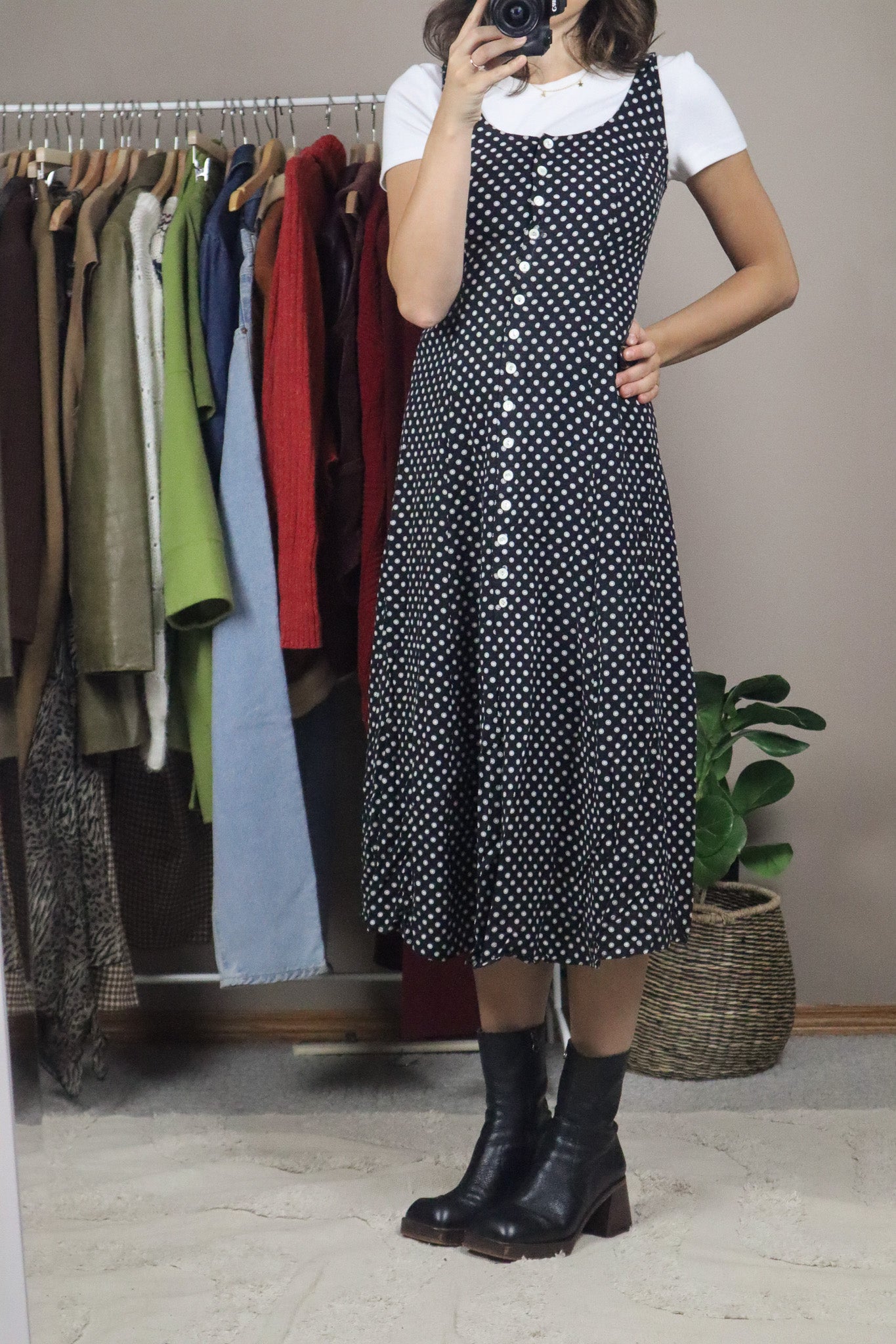 Vintage x Polka Dot Maxi Dress (XS/S)