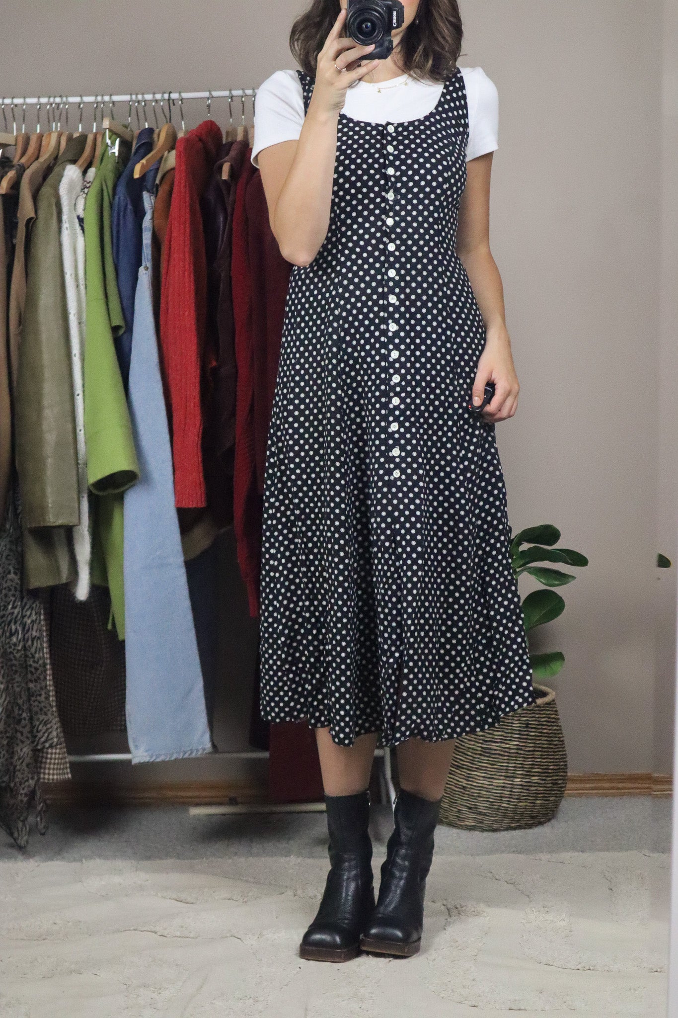 Vintage x Polka Dot Maxi Dress (XS/S)