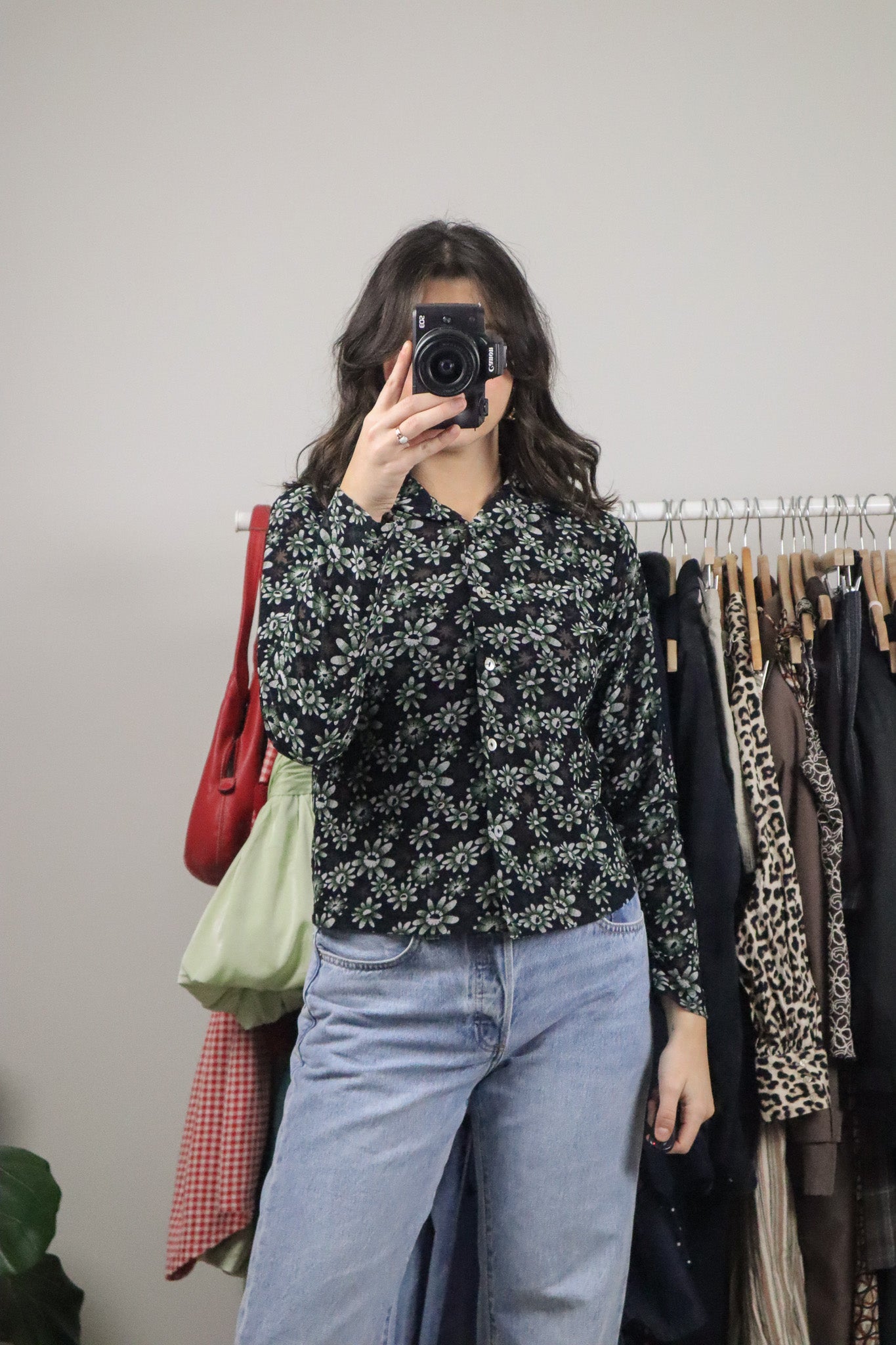 Made in Canada x Vintage x Mesh Flower Top (S)