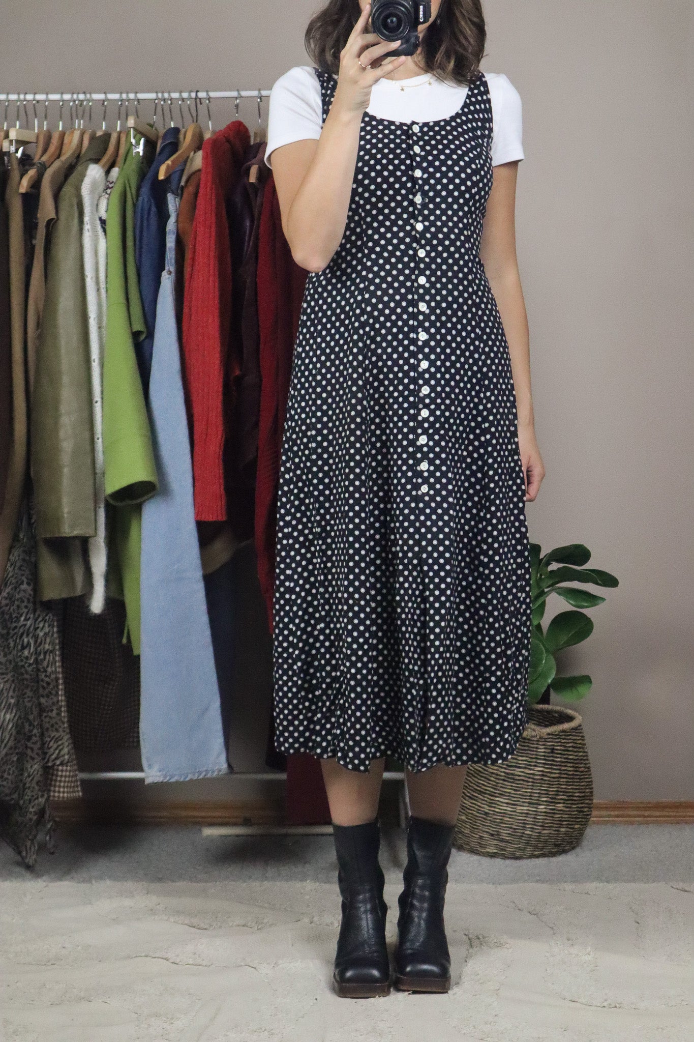 Vintage x Polka Dot Maxi Dress (XS/S)